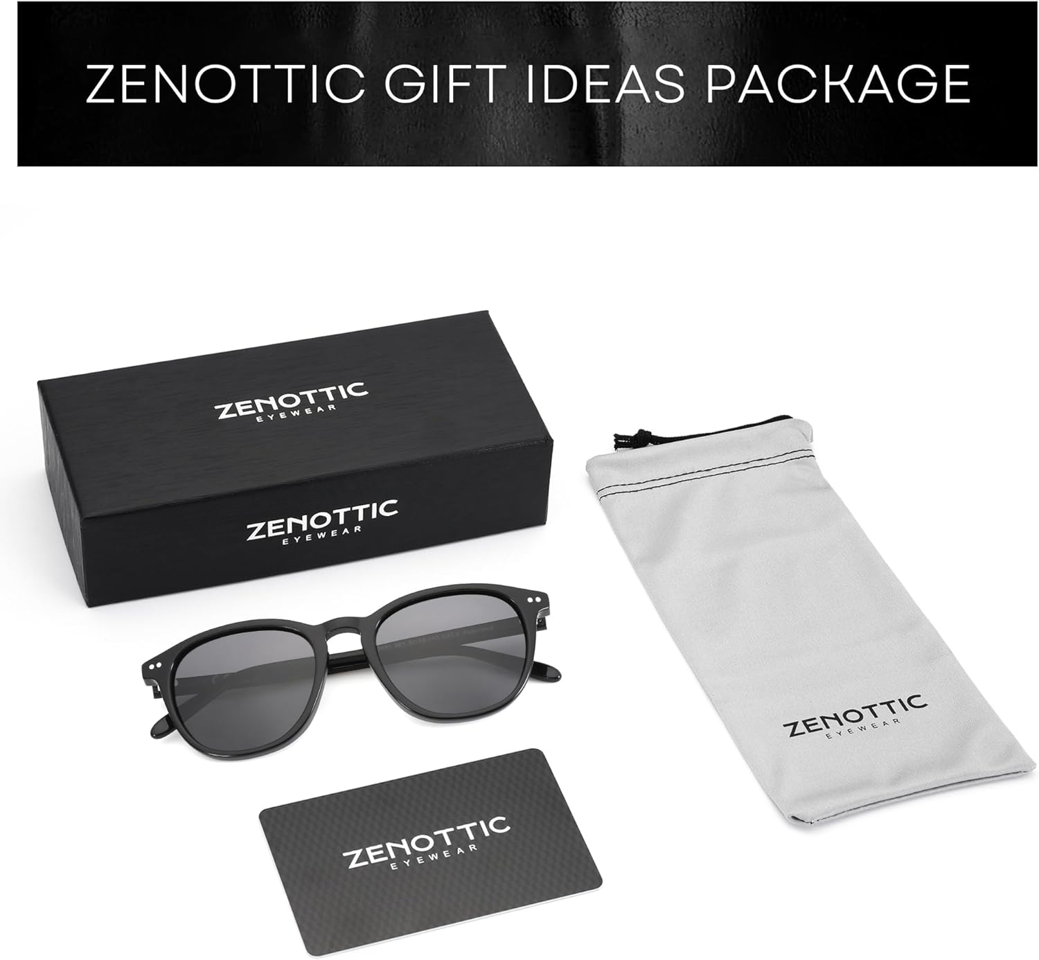 ZENOTTIC Polarized round Sunglasses for Men Women Trendy Shades UV400 Protecion Classic Circular Acetate Sun Glasses image number 6