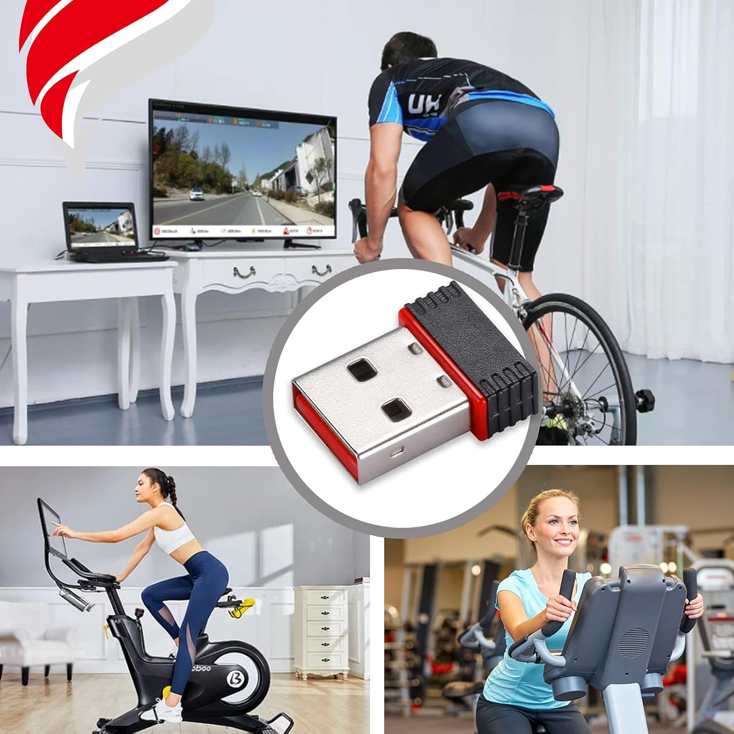 FITCENT ANT Dongle for Zwift Garmin Cycling and Fitness Device, ANT+ USB Dongle Stick Receiver for Wahoo, Suunto, Tacx, Bkool, Cycleops, Trainerroad image number 2