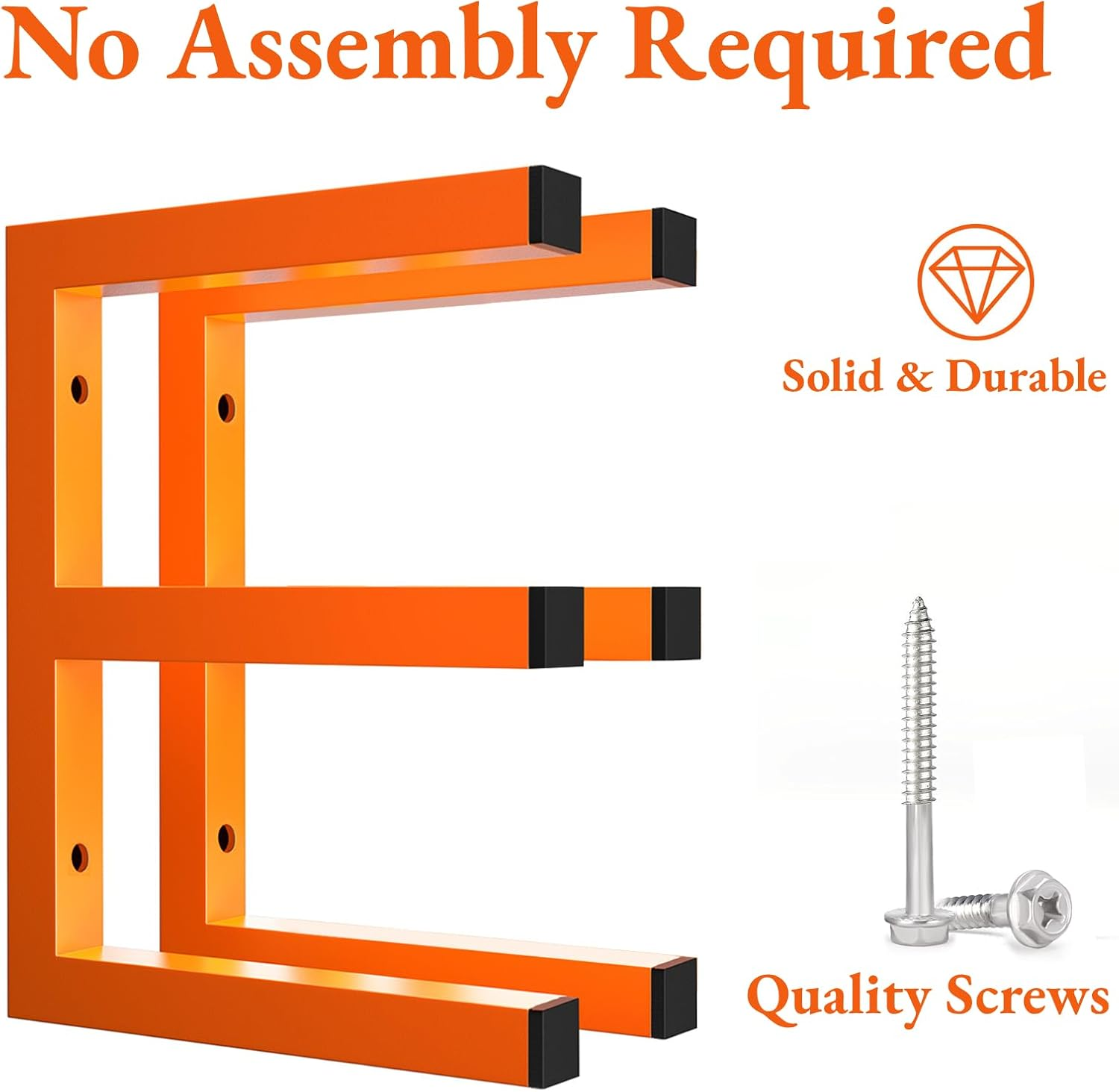 MOOMSINE Lumber Storage Rack Wall Mount, Heavy Duty Metal Wood Organizer with 3-Level Each Shelf Holds up 200 Lbs, Indoor & Outdoor Use image number 2