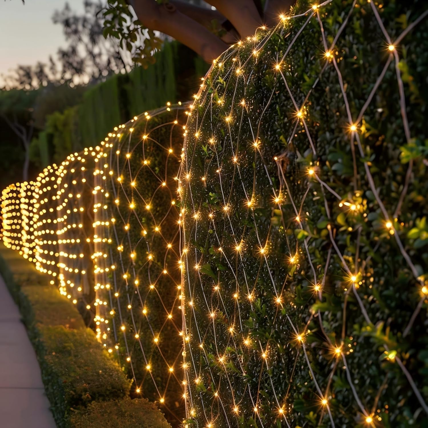 360LED Net Lights Net Fairy Lights 3.6 * 1,5M Outdoor Waterproof Garden Light,8 Light Mode Christmas Fairy String Lights for S Tree-Wrap Wedding Garden Bedroom Party Indoor Outdoor Decorations image number 6