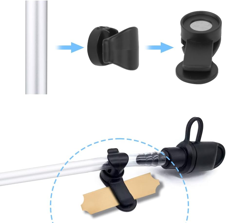 Bladder Clip, Magnetic Water Tube Clip Hydration Hose Magnet Backpack Molle Clips Drinking Straw Webbing Secure Management for Cycling Bag Tactical Packs Outdoor Activities image number 2