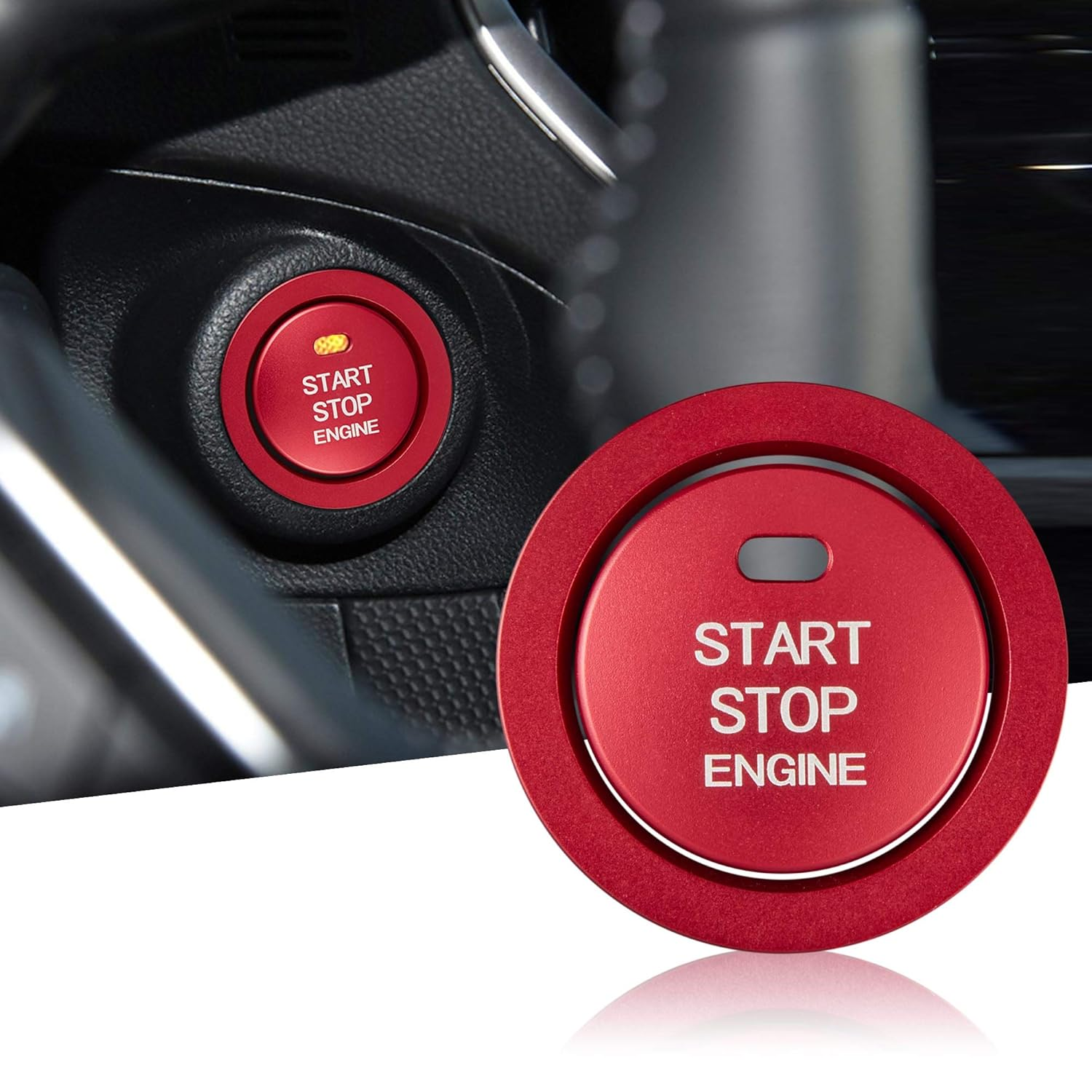 Aluminum Engine Start Stop Push Button Cover Trim Compatible with Subaru Forester Legacy Impreza Outback Ascent BRZ XV Car Engine Ignition Start Button Cap Surrounding Trim Ring image number 4