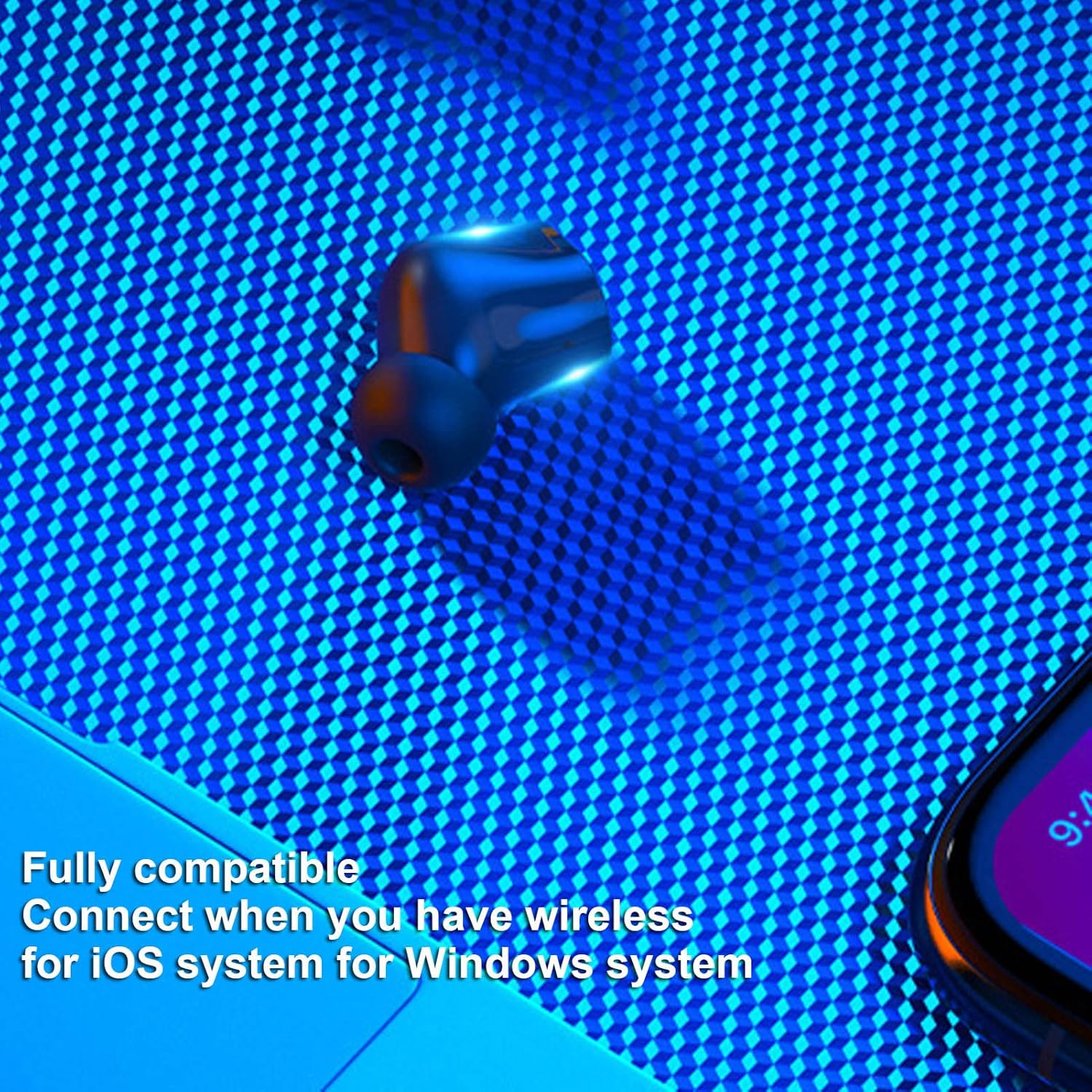 Single Ear Wireless Earbud, BT 5.2 Stereo Surround Hifi Sound Call Answering USB Rechargeable Wireless Headphones for Sporty Driving image number 1