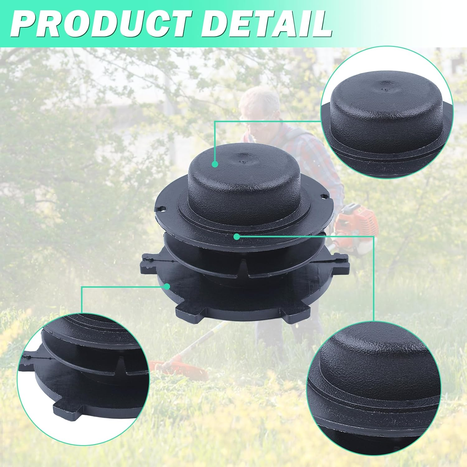 Adefol String Trimmer Parts Head Spool and Cover Cap 6Pcs Kit for STIHL FS44 FS80 FS83 FS85 FS90 FS100 FS110 FS120 FS130 FS200 with Spring, Line Feed Eyelet Accessories image number 4