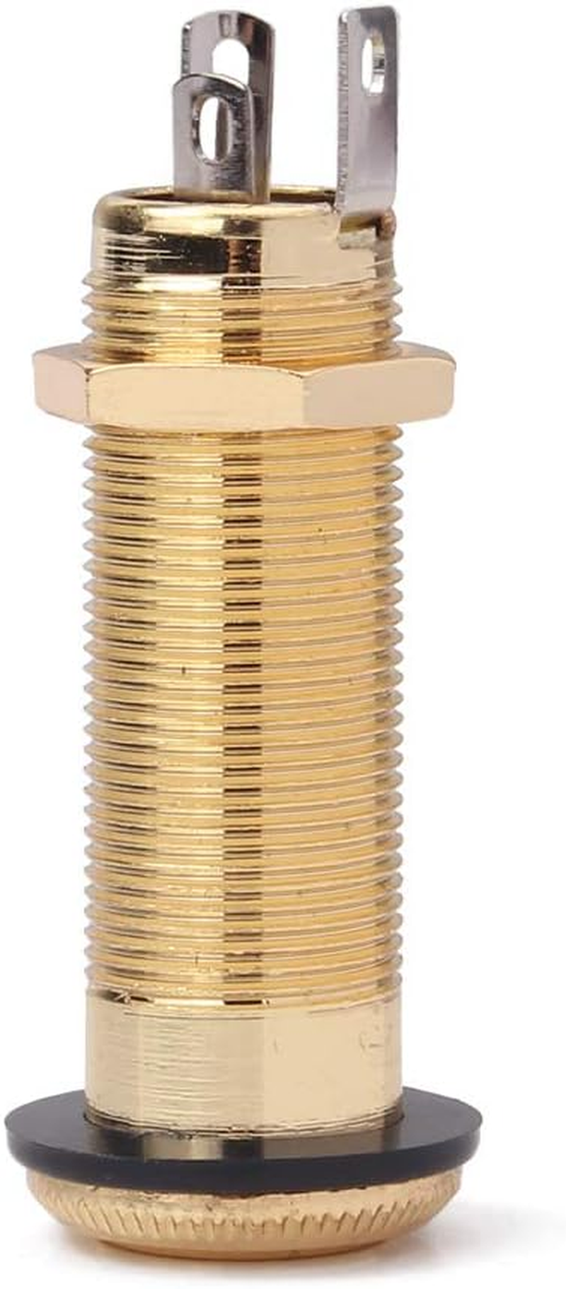 Alnicov Stereo Copper Guitar Bass Barrel Jack Cylinder Input/Output Jacks 4 Pins Gold