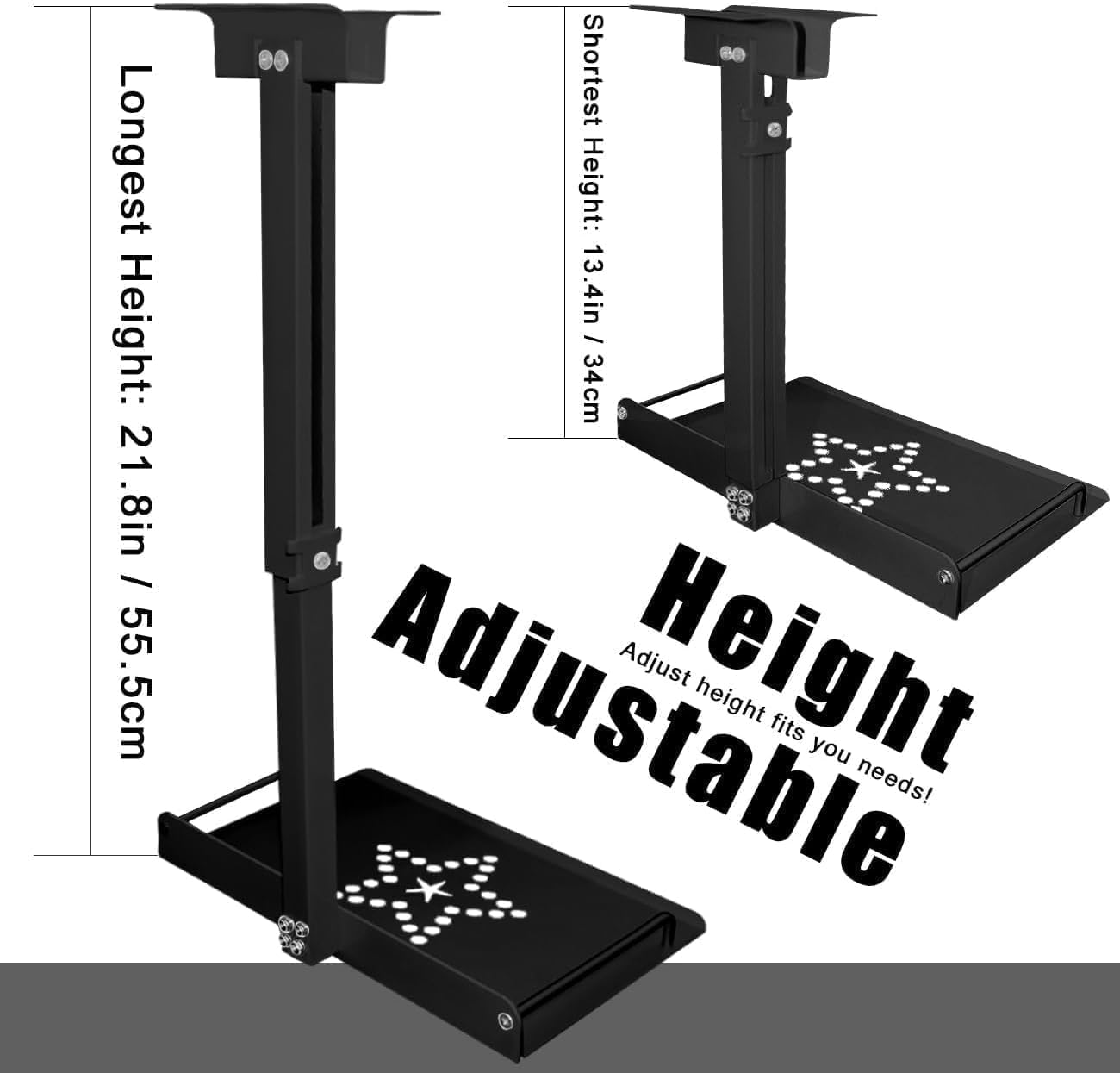 2-Be-Best Projector Mount Universal Ceiling Mount with Tray, 11.8IN-20.5IN / 30CM-52CM Height Adjustable Projector Ceiling Mount Extending Projector Shelf Ceiling Tray Mount Black Upgraded image number 6