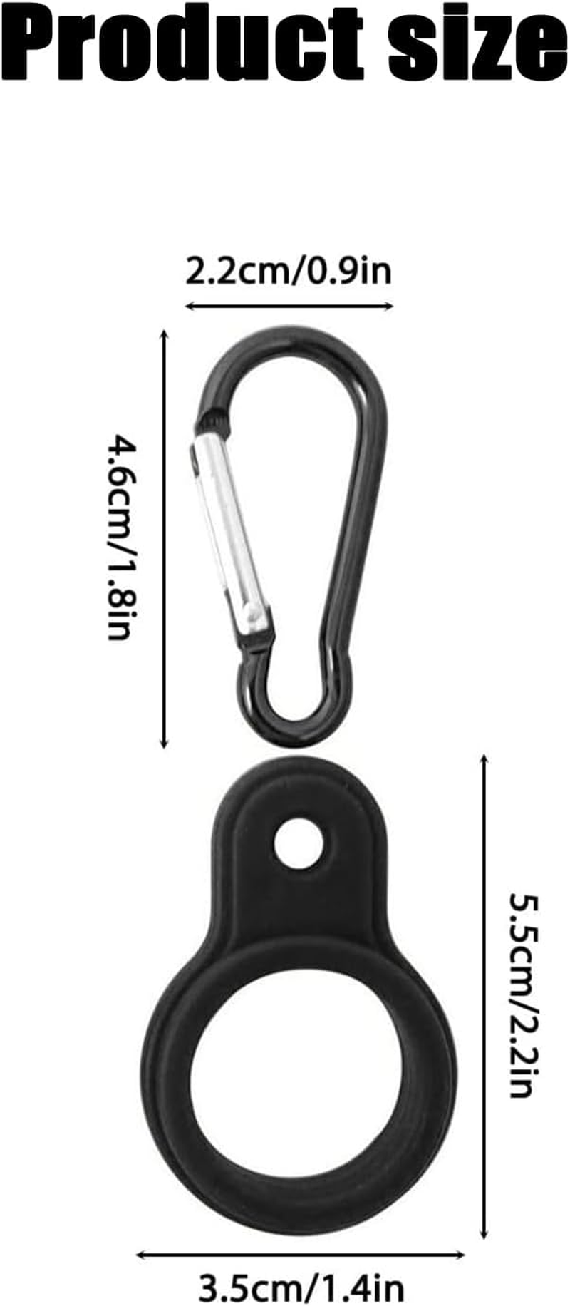 Black Silicone Water Bottle Buckle with Carrying Bottle Holder Bottle Clip for Traveling Camping Hiking Mountaineering,Easy to Use Sports Water Bottle Accessories (2 Pack) image number 1