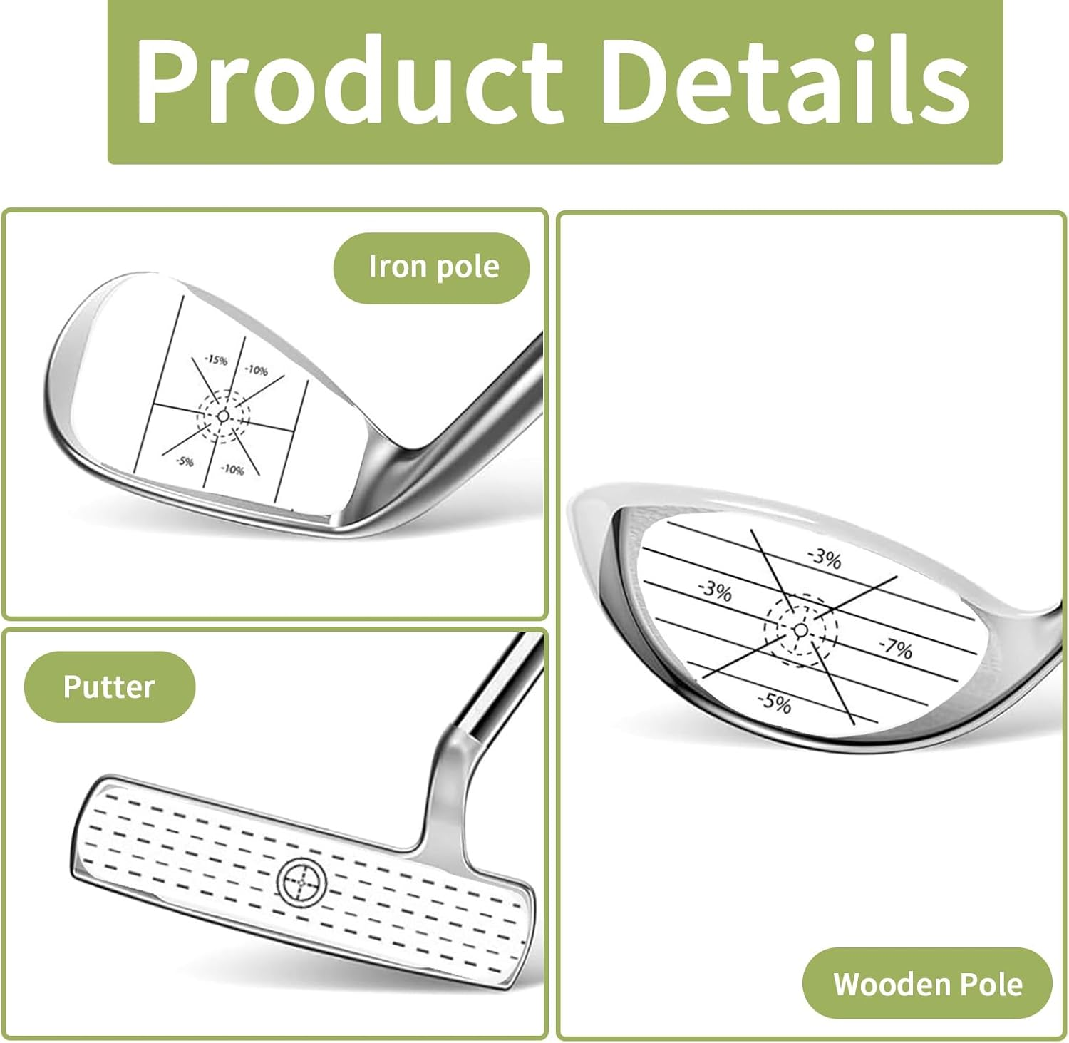 180Pcs Golf Impact Tape Stickers, Golf Alignment Sticks Labels for Swing Training to Improve Hitting Accuracy, Golf Accessories, Suitable for All Golf Clubs image number 3