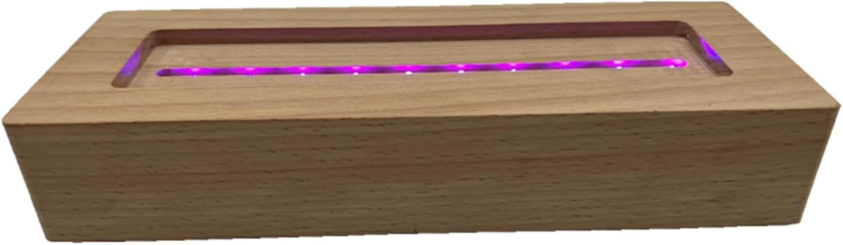 Crystify Rectangle LED Light Stand, Touch-Activated LED Base with Color-Changing Lights, USB Rechargeable Lithium Battery, Crafted from Natural Wood, LED Light Display Pedestal image number 3