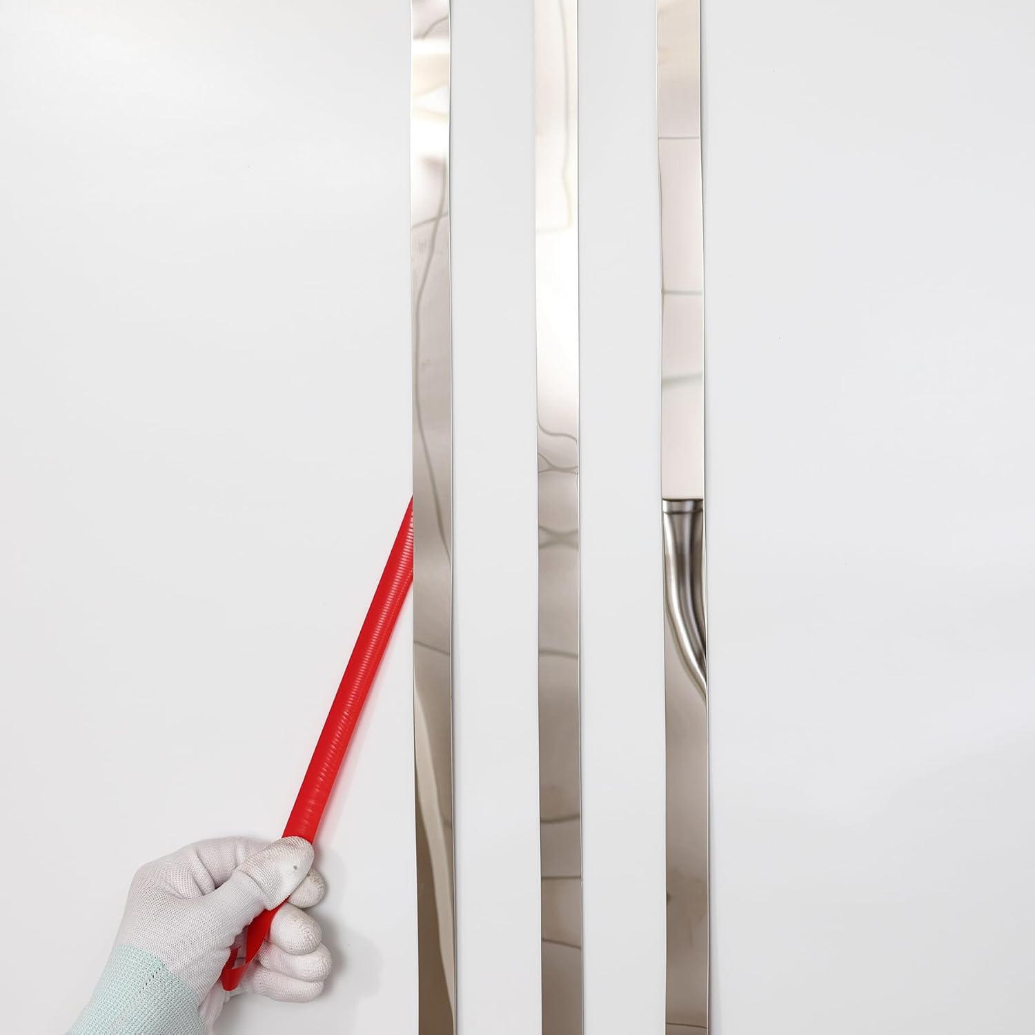 Silver Metalized Mirror-Like Finish Molding Trim, Peel and Stick Strip for Mirror Frame, Wall, Fireplace and Home DIY Decoration (32.8 Ft X 1.6 Inch)