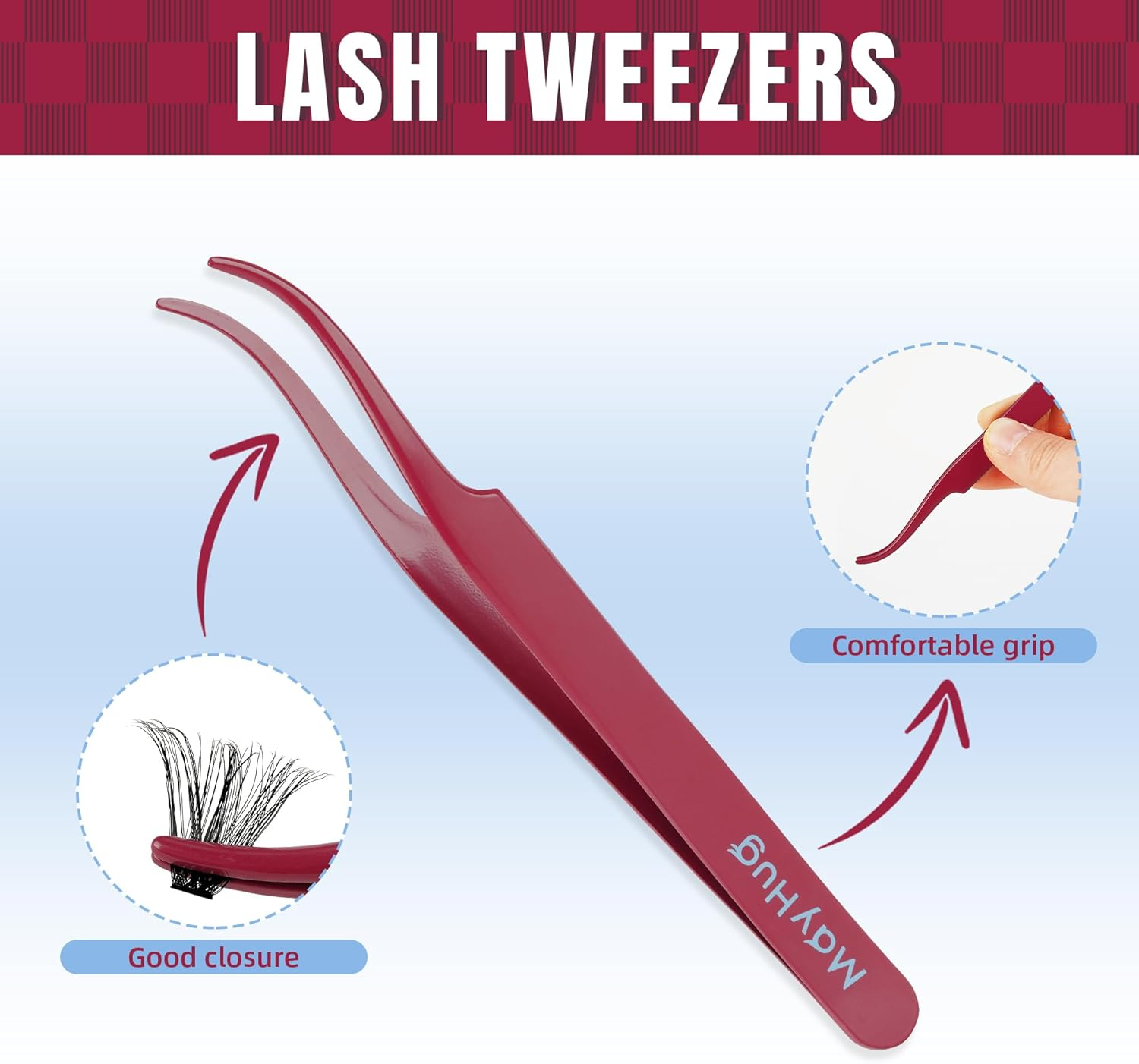 Mayhug Lash Clusters Kit 280Pcs Lash Extension Kit Individual Wispy Cluster Lashes Natural 9-16Mix DIY Eyelash Extension Kit D Curl Cluster Lashes at Home (30+40+50D Kit)