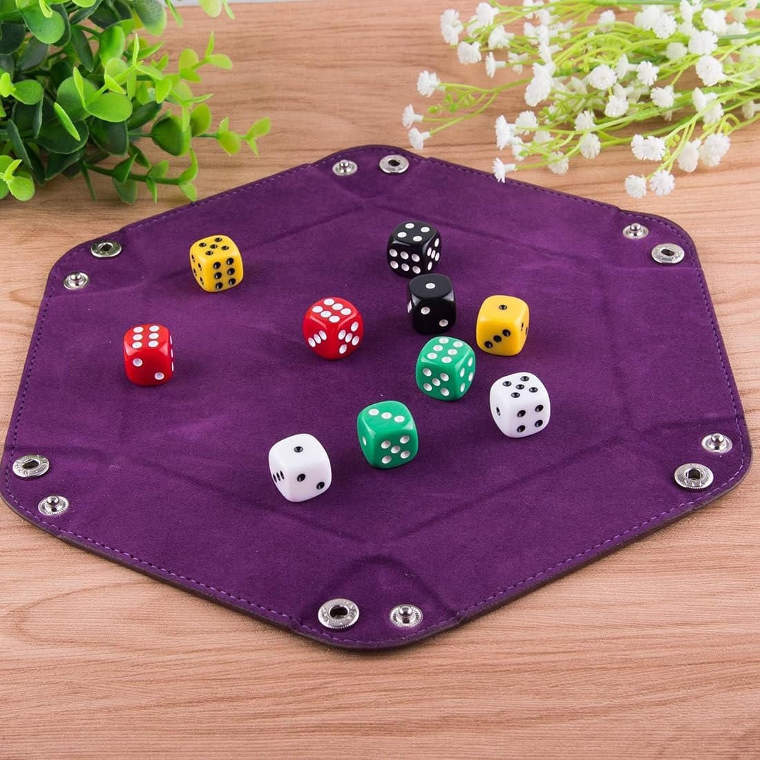 4 Pieces Dice Tray Set, Foldable Dice Rolling Tray PU Leather Dice Holder Dice Tray, Non-Scratch Dice Organizer Case for Dice Games like RPG, DND and Other Table Games image number 3