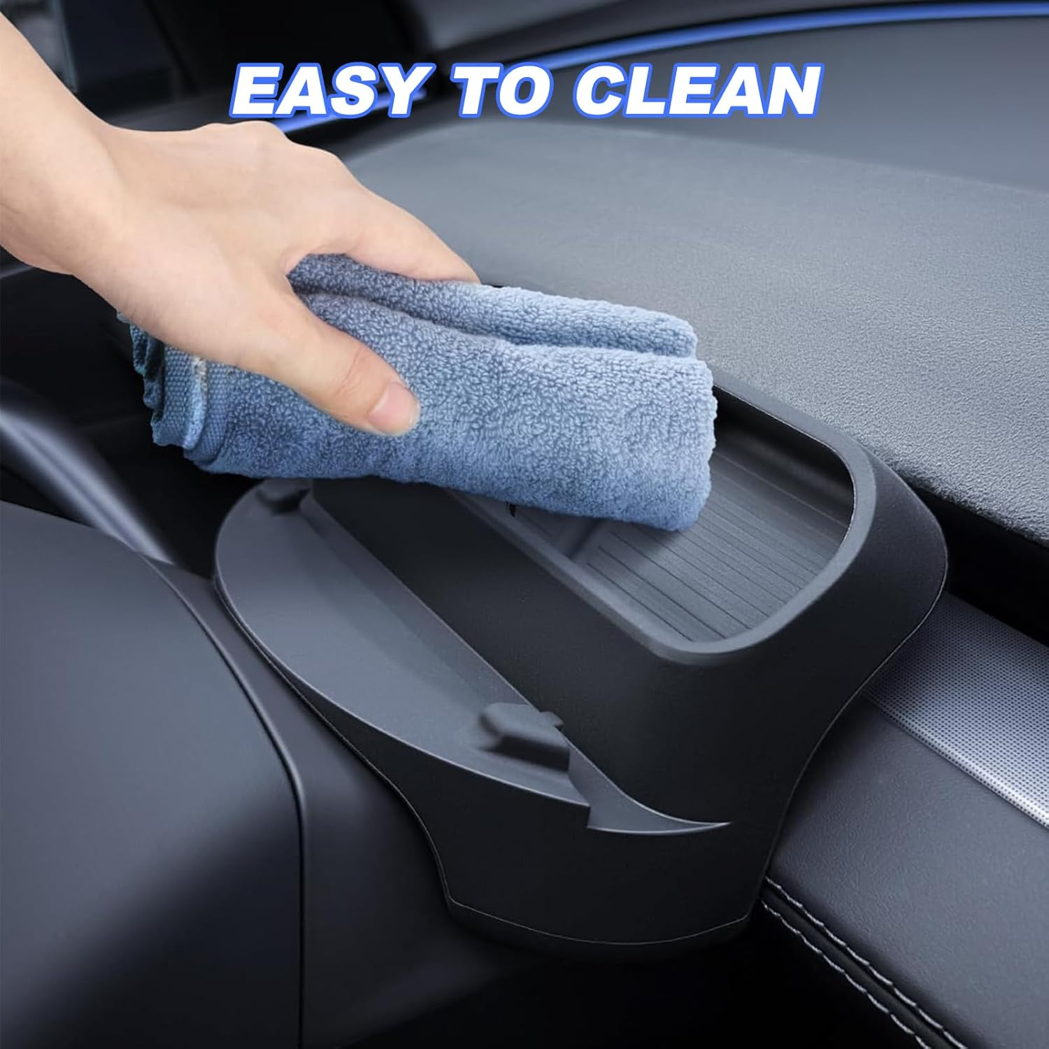 MAEZOE Tesla Model Y Juniper 2025-2026 & Model 3 Highland 2024-2025 Steering Wheel Phone Holder & Glasses Case &ndash; Silicone Storage Box, Anti-Slip Navigation Stand, Organiser for Sunglasses & Keys