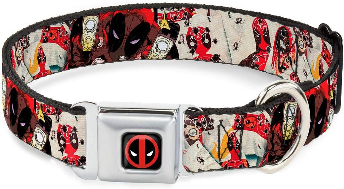 Buckle-Down Seatbelt Buckle Dog Collar - Deadpool Shooting/Targets - 1.5" Wide - Fits 18-32" Neck - Large image number 1