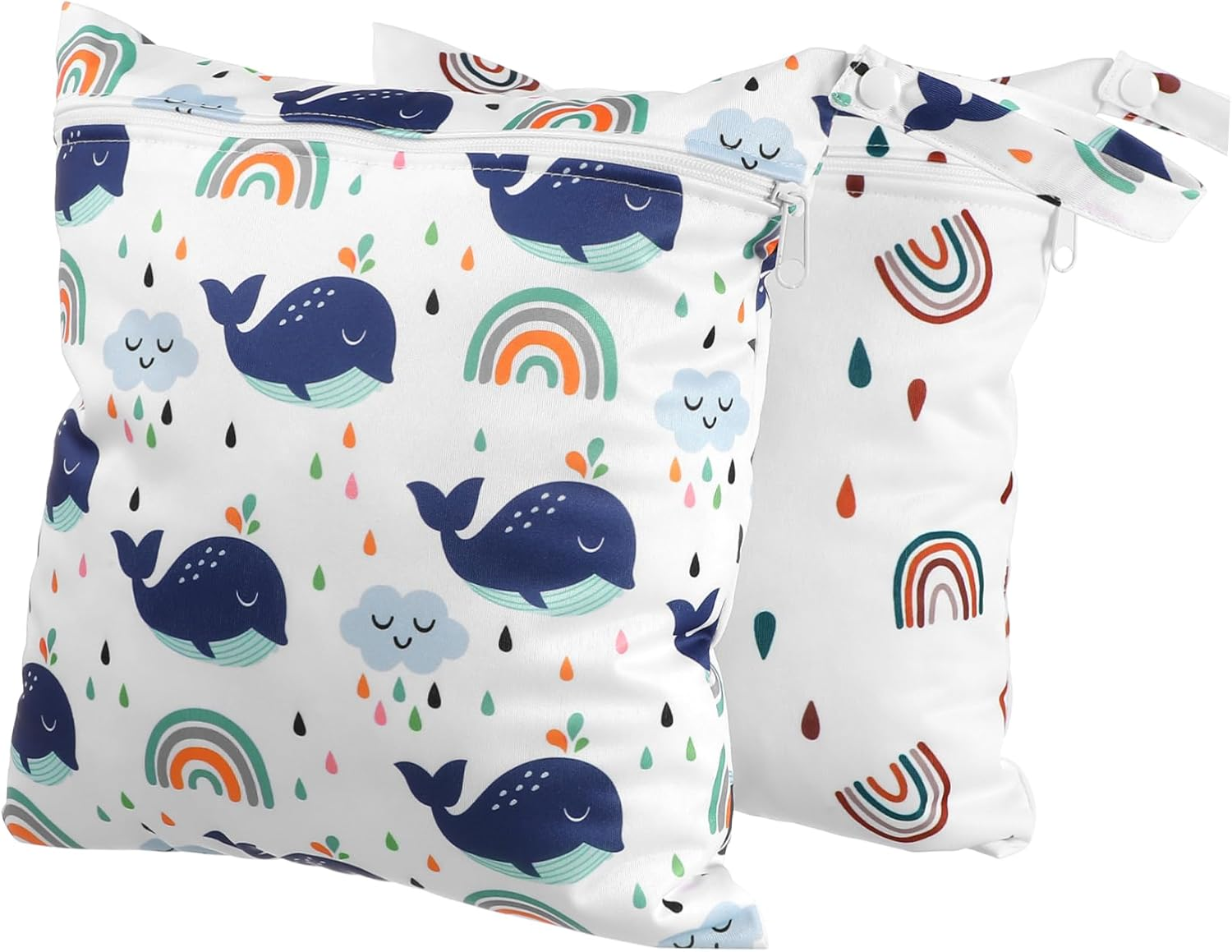 Ibasenice 2Pcs Diaper Bag Organiser Pouches Travel Laundry Bags Nappy Caddy Zipper Closure Diapers Pouch for Swimmers Daycare