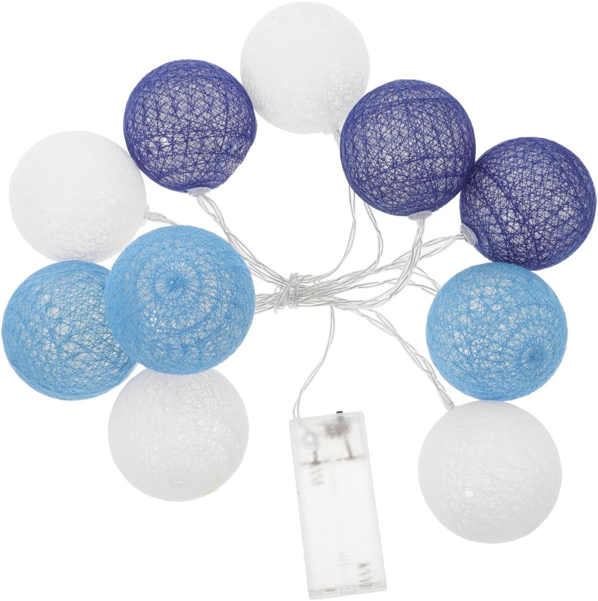 Anneome Battery-Operated Cotton Ball Fairy Lights with Blue Cotton Balls, Decorative LED Lamp Chain for Indoor, Wireless, Stable and Safe Room Lighting for Party Decoration