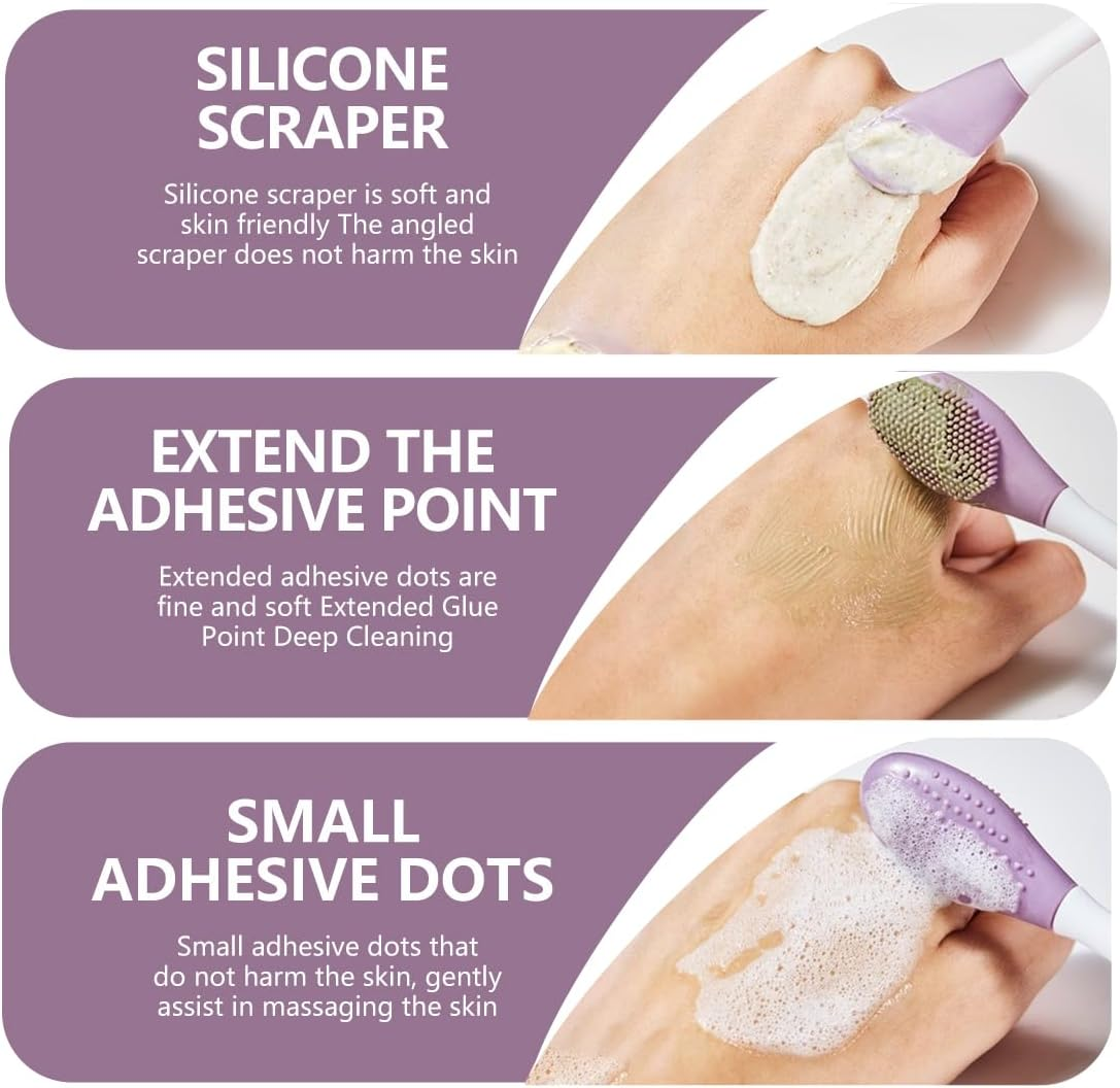 VAEIORP Double Sided Mask Brush Set of 2 - Purple & Nude Soft Silicone Brushes for Applying & Cleaning image number 1