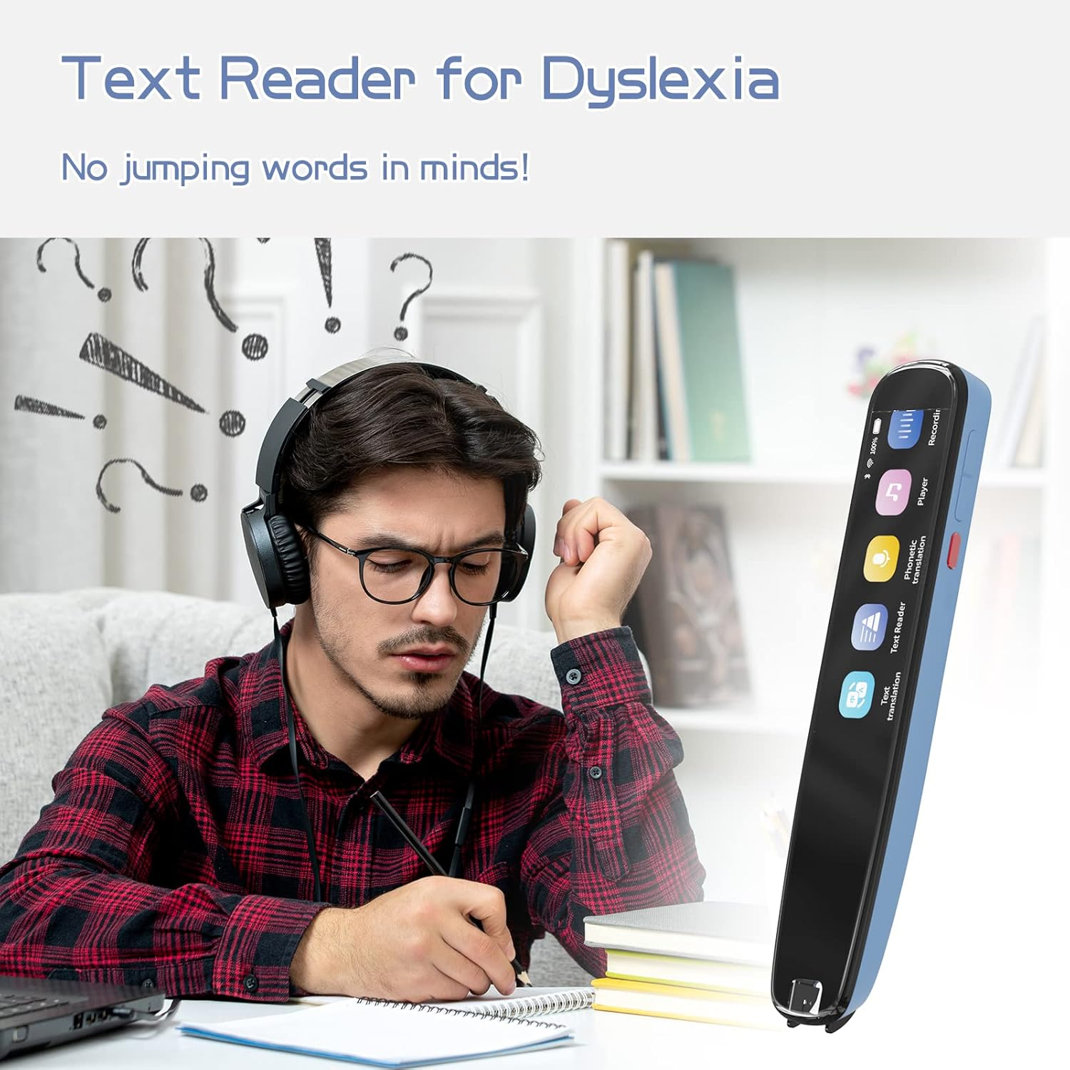 NEWYES Scan Reader Pen Dyslexia Tool Reading Pen for Students Adults, Translator Scanner Pen image number 3
