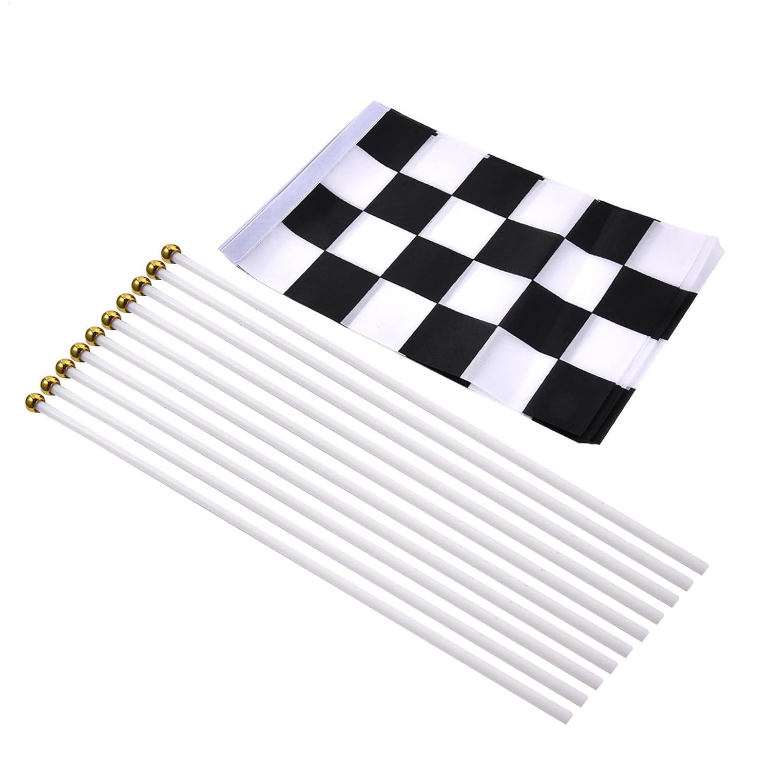 Race Car Flags, Hand Held Flags, Race Day Accessories, Easy to Assembles and Display, Versatile Usage, 10PCS 14X21Cm for Car Party & Sport Events image number 6
