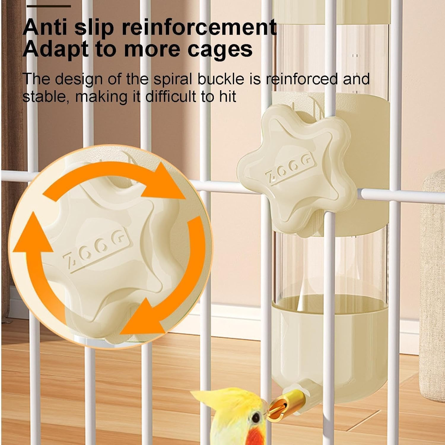 Water Bottle Bird Drinker Pet Bird Water Feeder Transparent Automatic Cockatiel Parakeet Water Dispenser Firing Pin Design (White, 200Ml) image number 1