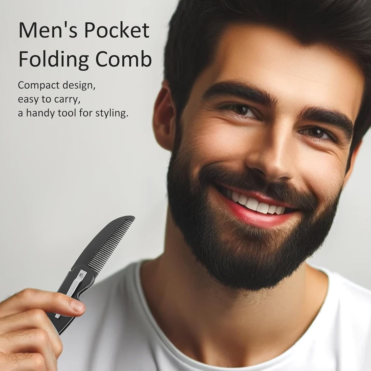 4-Pack Handmade Sawcut Mustache Comb, Best Pocket Folding Comb for Moustaches and Short Beards image number 3