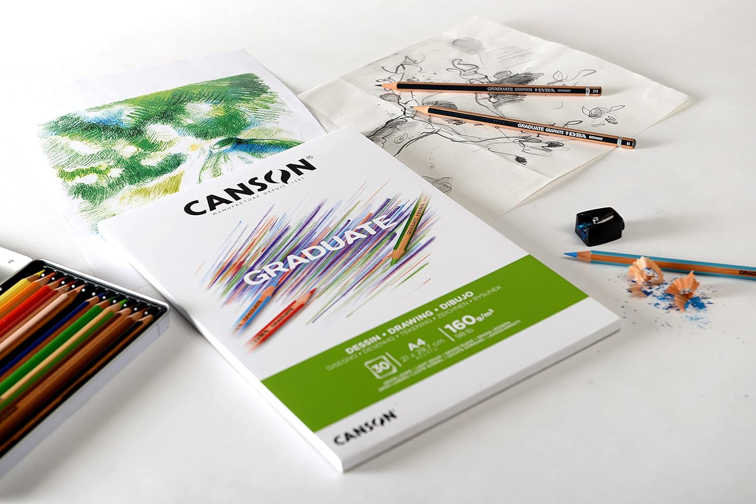 Canson Graduate Drawing Pad A4 30H Fine 160G Natural White image number 1