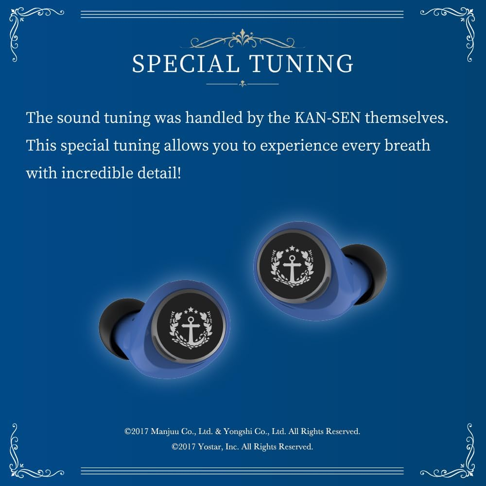 AVIOT TE-V1R-AZL Azur Lane Collaboration Wireless Earbuds, Special Package, Design, English & Japanese Special Voice, Adaptive Noise Cancelling, Wireless Charging Case, Bluetooth 5.3 image number 1