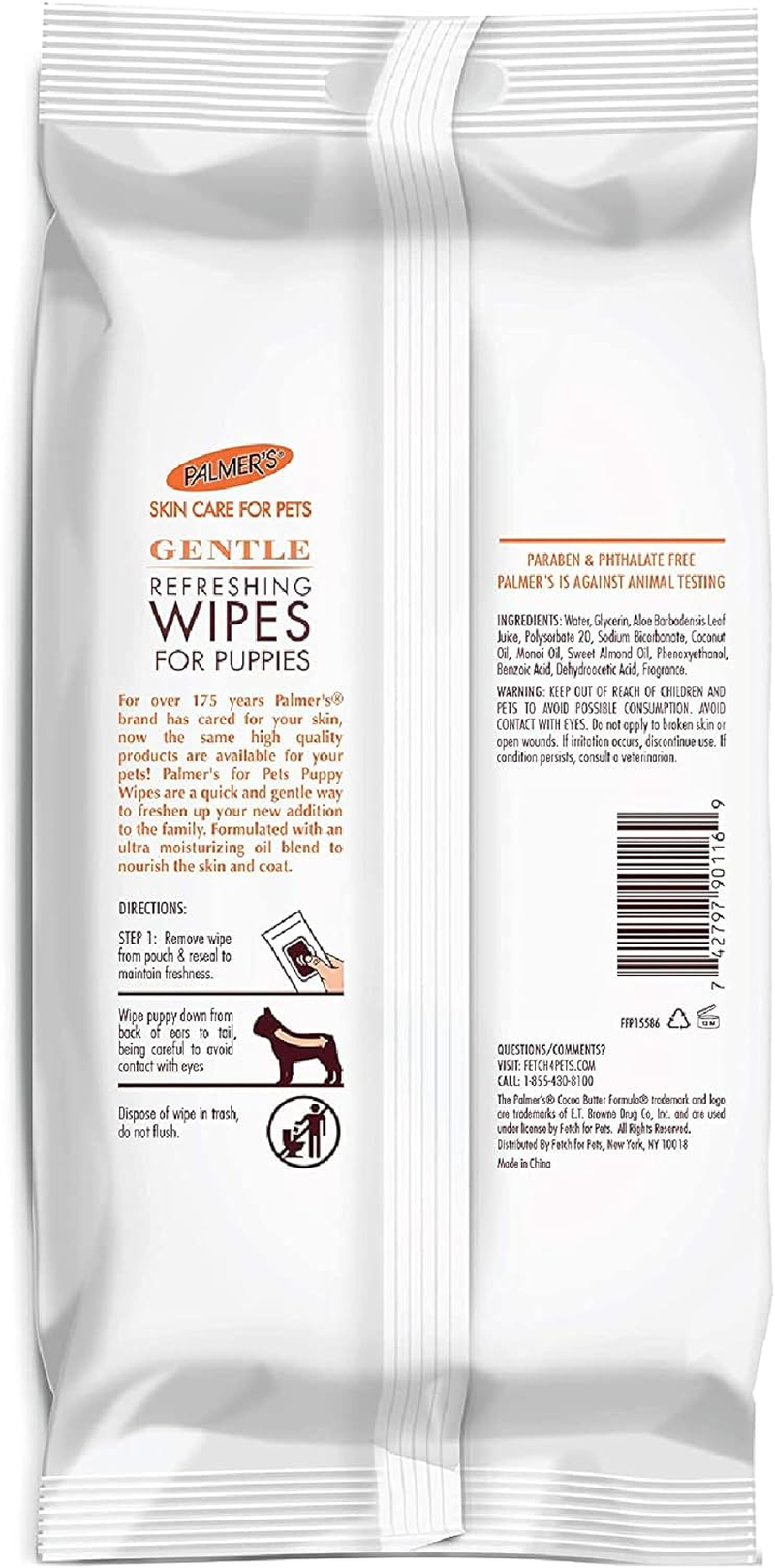 Palmer'S Coconut Oil Gentle Refreshing Wipes for Puppies | Palmers Coconut Oil Puppy Wipes - 100 Ct Gentle Pet Grooming Wipes for Dogs with Coconut Oil