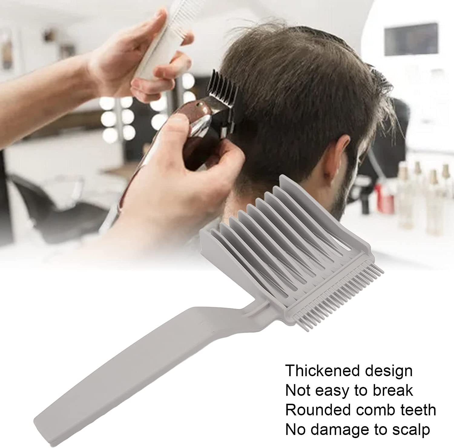 Professional Barber Fade Comb - Curved Positioning, Ergonomic Design, Rounded Teeth Haircut Clipper Comb - Gradienter Design for at Home or Barbershop image number 4