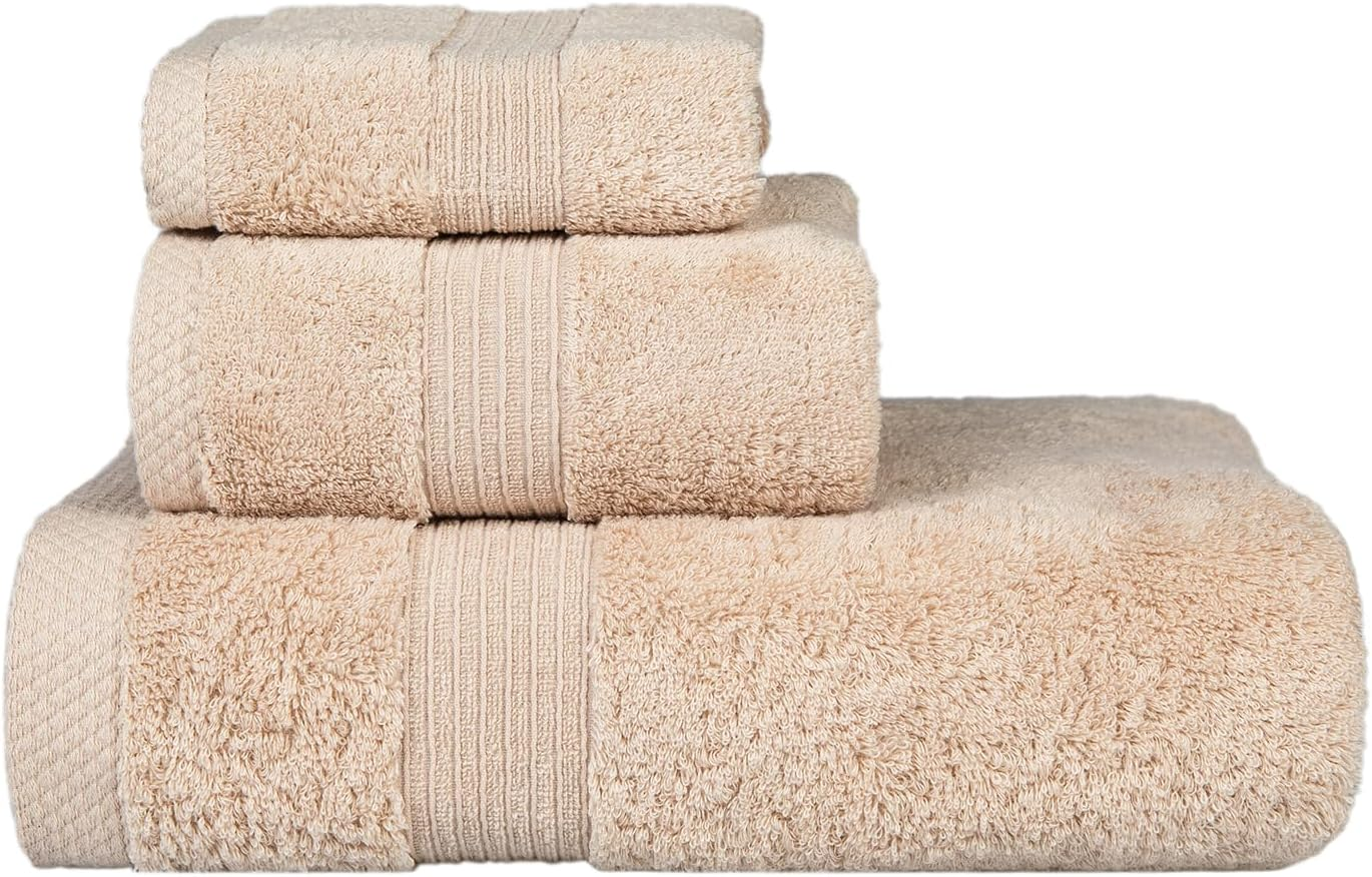 Towels for Bathroom - Ultra Soft Luxury Bath Towels Set of 3, 1 Oversized Bath Towel 1 Hand Towel 1 Washcloth, 100% Cotton Towels, Highly Absorbent, Quick Drying Larger Size Bath Towel Sheets - Green