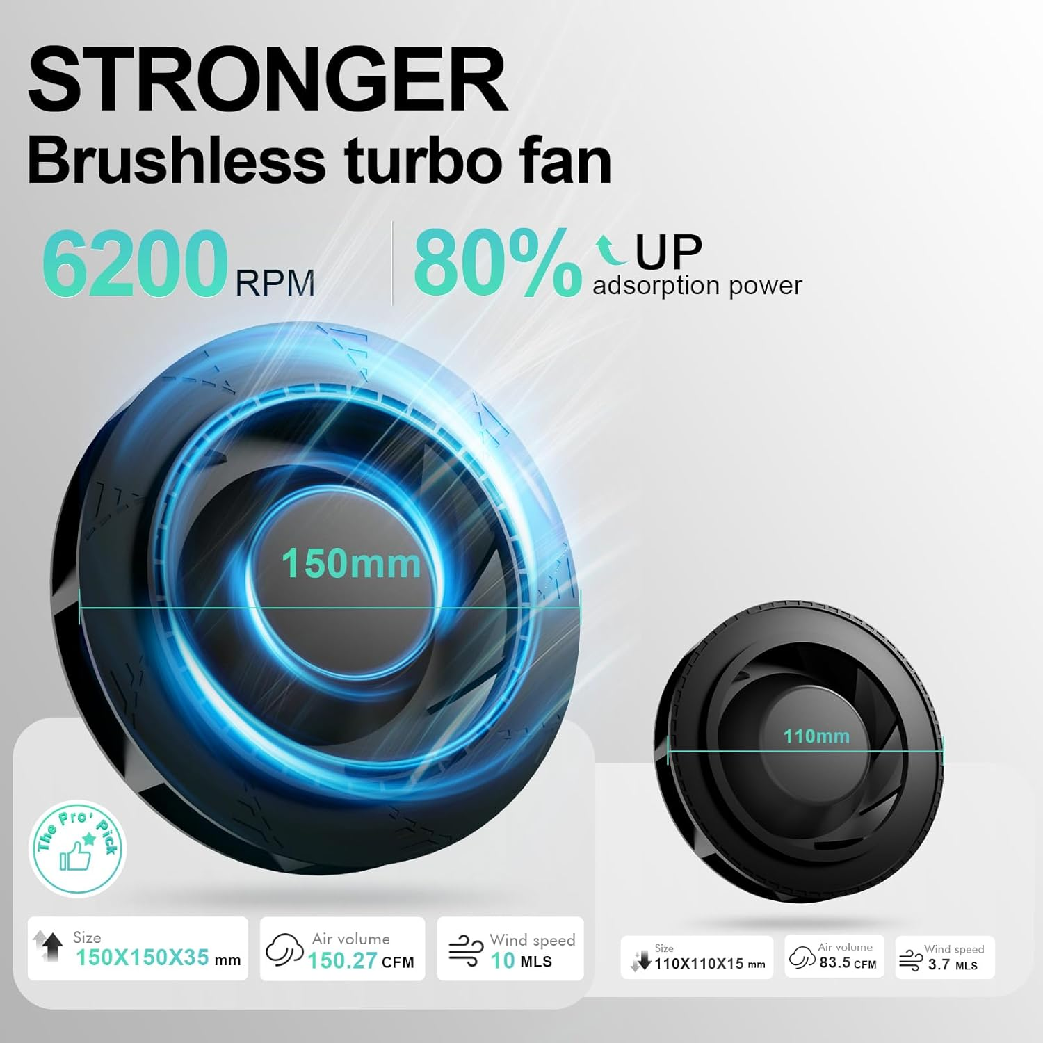 L'UGX Rechargeable Nail Dust Collector with 2 Reusable Filter, Professional Nail Vacuum Dust Collector Nail Tech Fan Extractor Powerful Suction Machine, Perfect for Home Salon Use image number 3