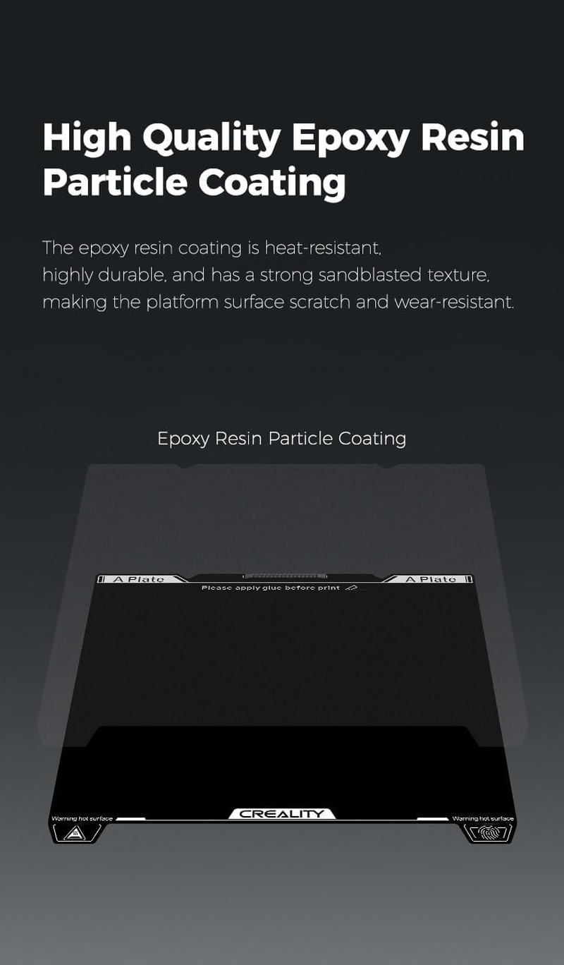 Creality Upgraded K1C Epoxy Resin Build Plate 235 * 235Mm, without Soft Magnetic Sticker, Wipe Nozzle Design, Excellent Adhesion, High Strength and Wear Resistance, 3D Printer Platform for K1C/ K1 SE