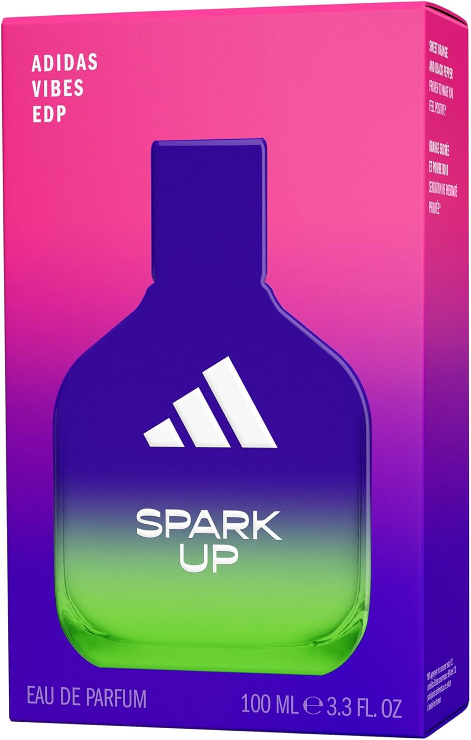 Adidas Vibes Spark up Eau De Parfum for All, Energising and Stimulating, Long Lasting Fragrance, Sweet Orange and Black Pepper 100Ml image number 4