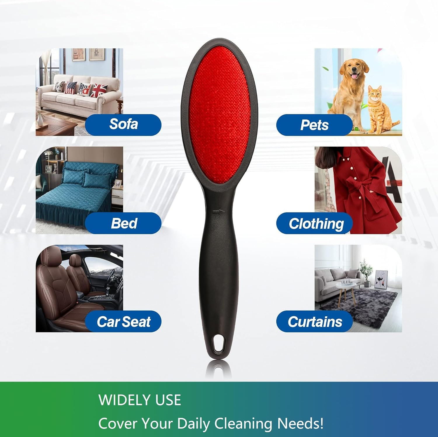 Lint Brush, Lint & Pet Hair Remover, Clothes Brush. Magic Brush for Cleaning Carpets and Sheets. 2 - Sided and Reusable. No Need for Lint Roller Refills. image number 1