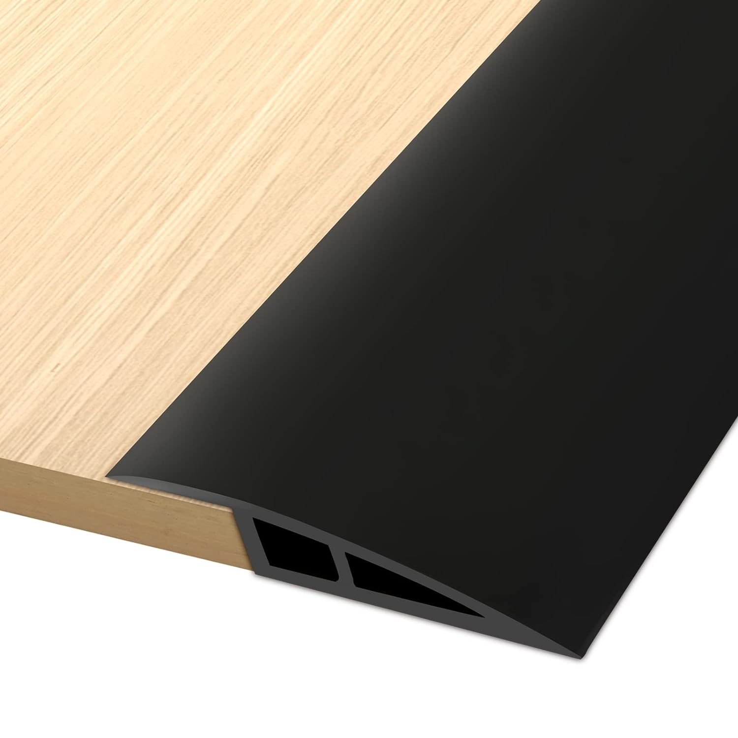 FONUNO Floor Transition Strip Vinyl Door Threshold Flooring Self Adhesive Carpet Edging for Laminate Doorway Edge from 2/5'' to 3/5'' (Black, 3.3 Ft)
