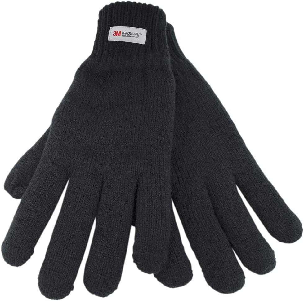 Mens 1 or 2 Pack Thermal Knitted Gloves Thinsulate Lined Thick Quality Glove