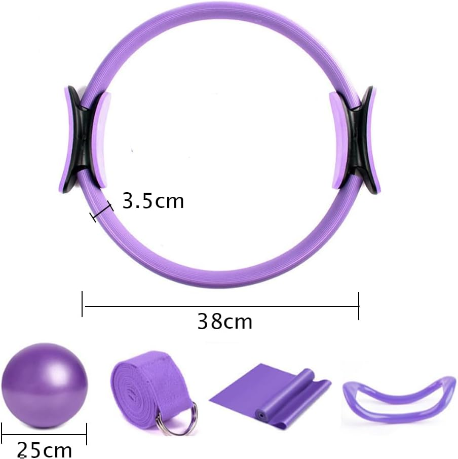 Pilates Ring Circle Set of 5,Sports Equipment,Extension Aid Band,Strength Training,Yoga Ring,Fitness Kit,Inner Thigh Exercise,For Home Workouts image number 3