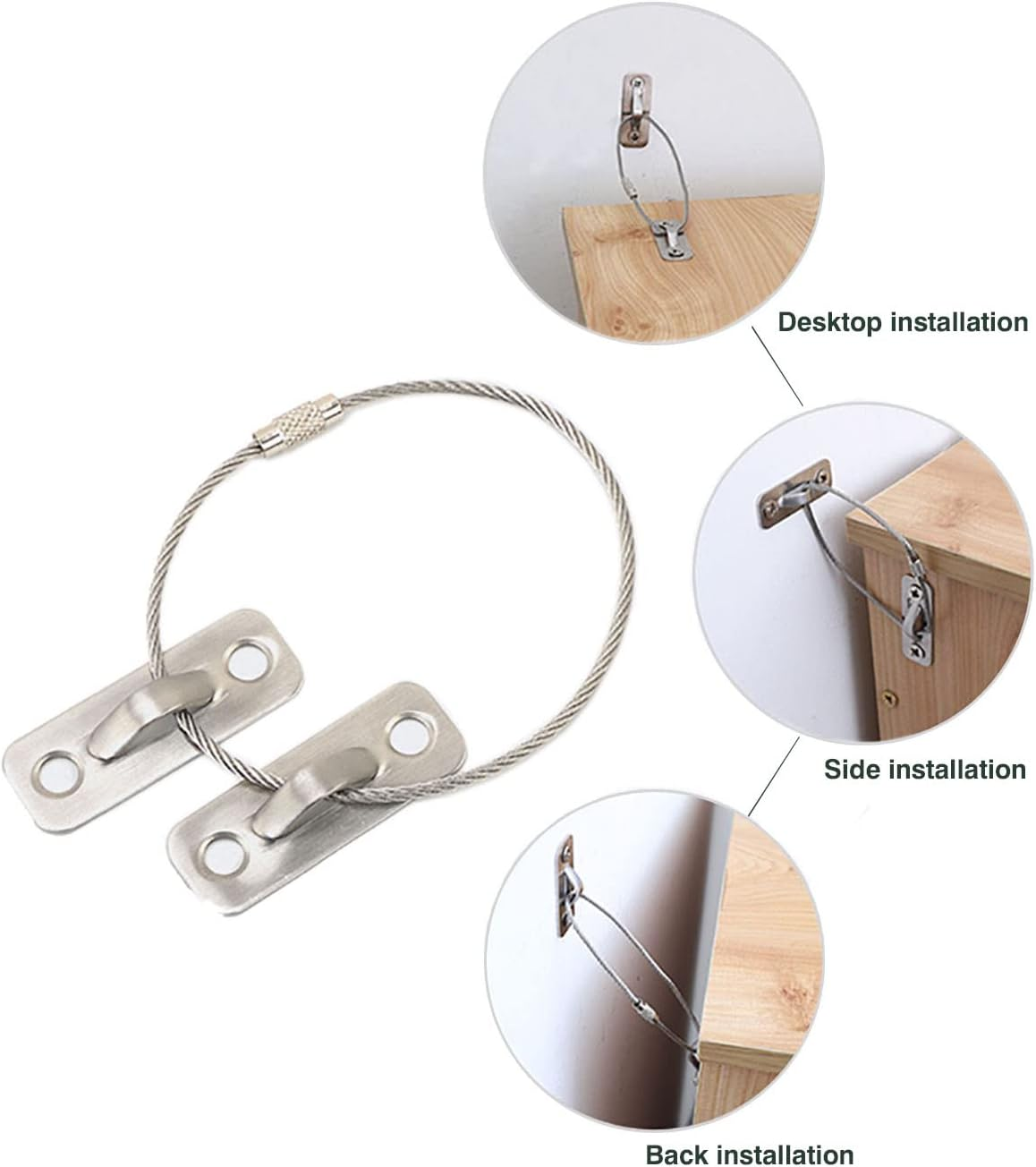 6 Pack Furniture Anchors Kit for Baby Proofing, Furniture Straps Use to Prevent Falling and anti Tip, Dresser or Cabinet to Wall Anchors, 8In - 20" X10 Pack image number 3