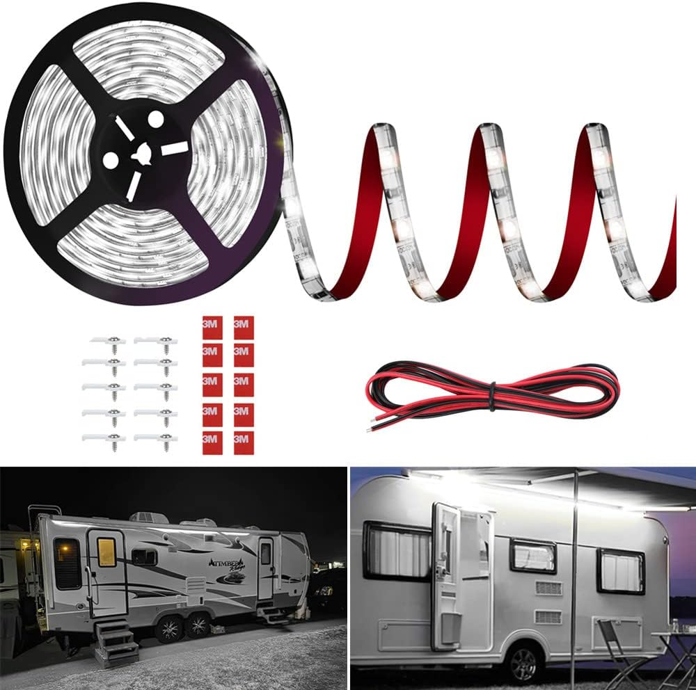 RV Led Lights, 12V 20FT Awning Lights for Camper Motorhome Travel Trailer Concession Stands Food Trucks, Waterproof Exterior Light Strip for Party BBQ image number 3
