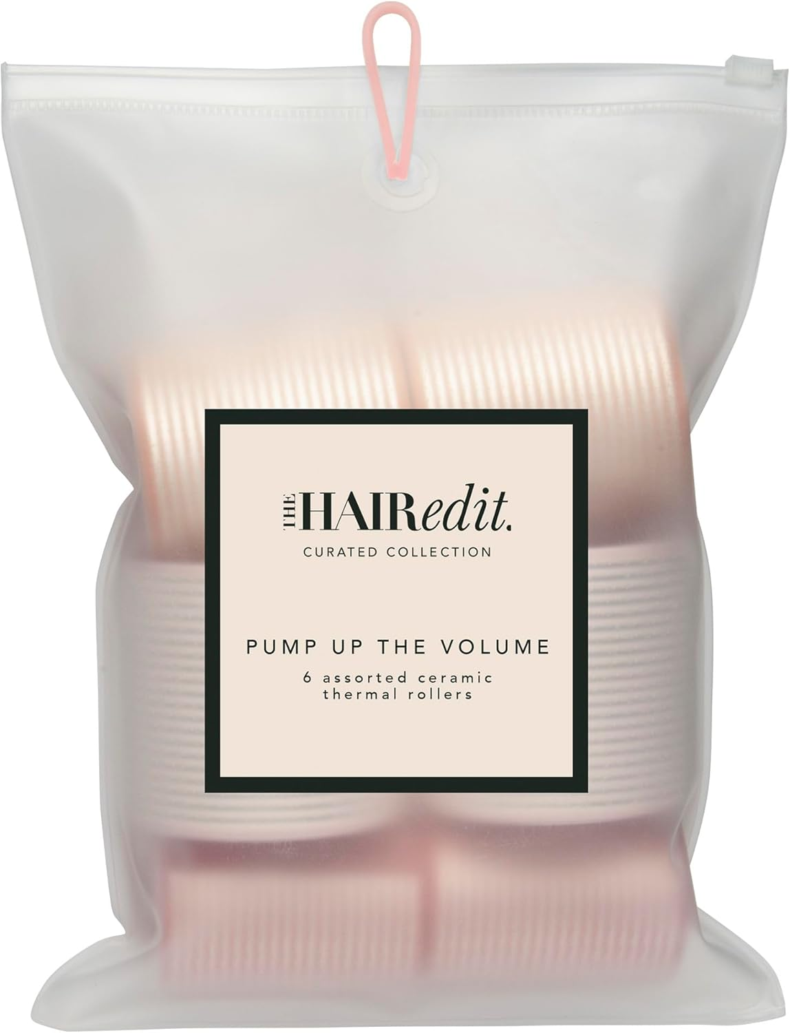 The Hair Edit Pump up the Volume Ceramic Thermal Rollers - 6 Assorted Self Grip Hair Rollers with Storage Bag image number 1