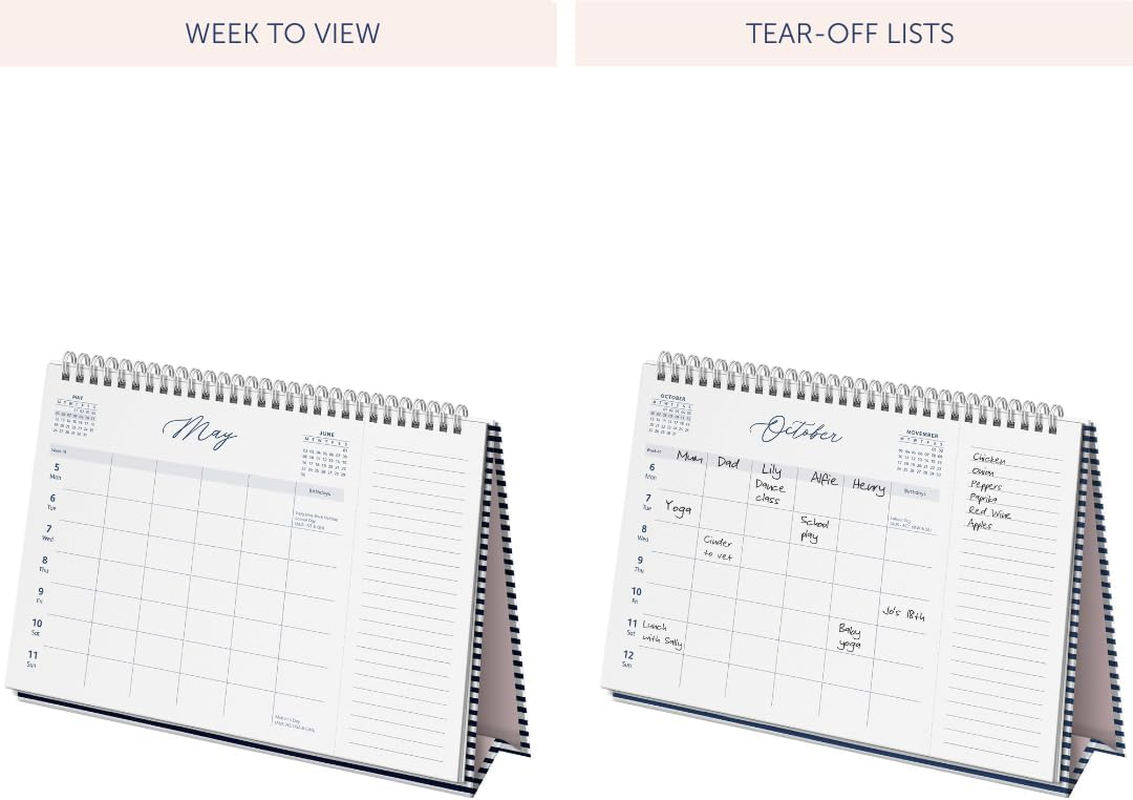 Busy B 2025 Weekly Desk Calendar &ndash; Jan-Dec Blue 2025 Calendar with Built-In Stand & Flip-Top Binding &ndash; 5 Schedule Work Calendar for Office or Home - Planner for Organised Planning image number 5