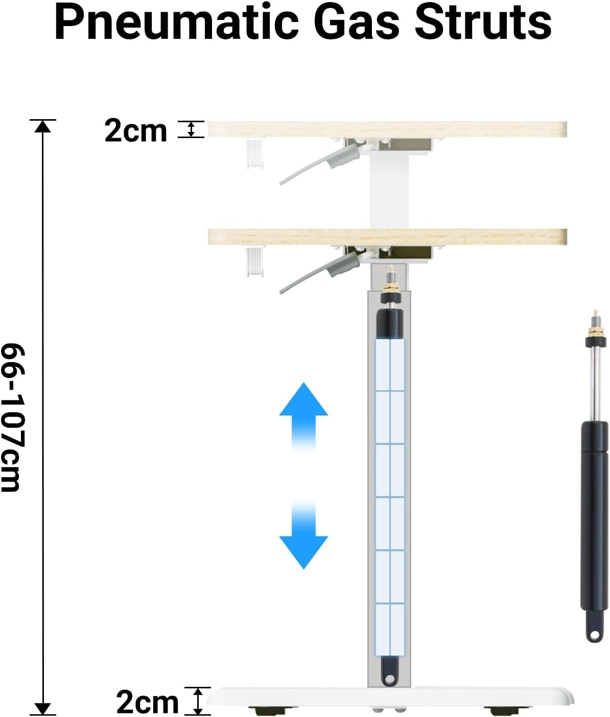 Altus Height Adjustable Portable Desk with Wheels Pneumatic over Bedside Table Timber image number 3