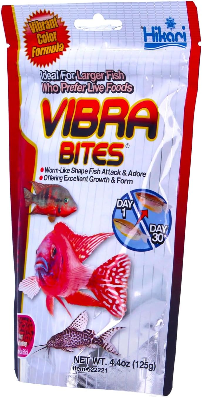 Hikari Vibra Bites XL 125G Blood Worm like Stick Slow Sinking Fish Food for Colour image number 3