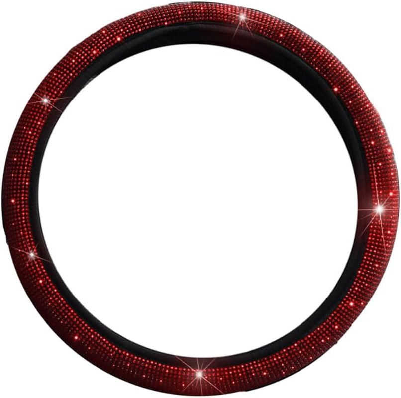 BESTOYARD 15 Inch Steering Wheel Cover with Rhinestone Design Non-Slip Car Wheel Protector Universal Fit for Enhanced Safety and Stylish Interior image number 5