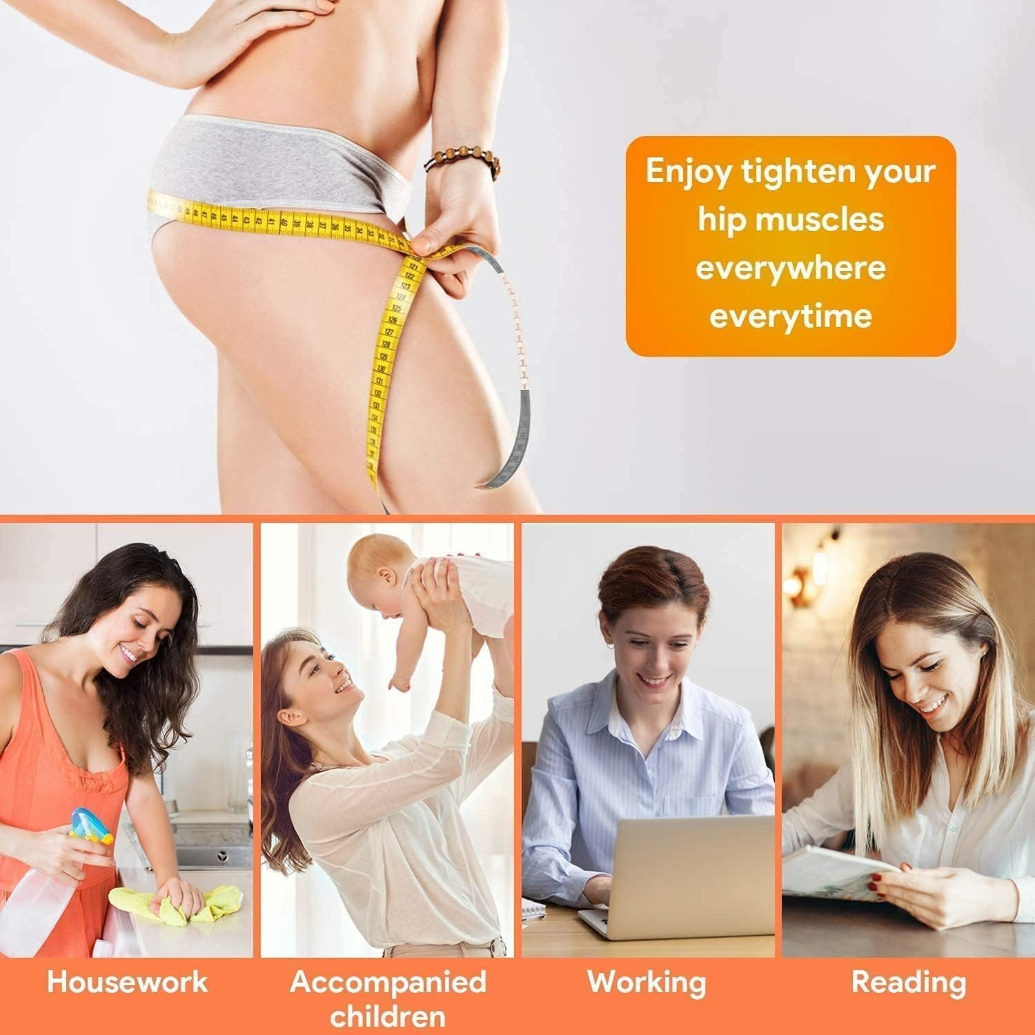 Stimulator Buttocks/Hips Trainer Muscle Toner Hip Trainer with 6 Modes Smart Fitness Training Gear Home Office Workout Equipment Machine image number 6