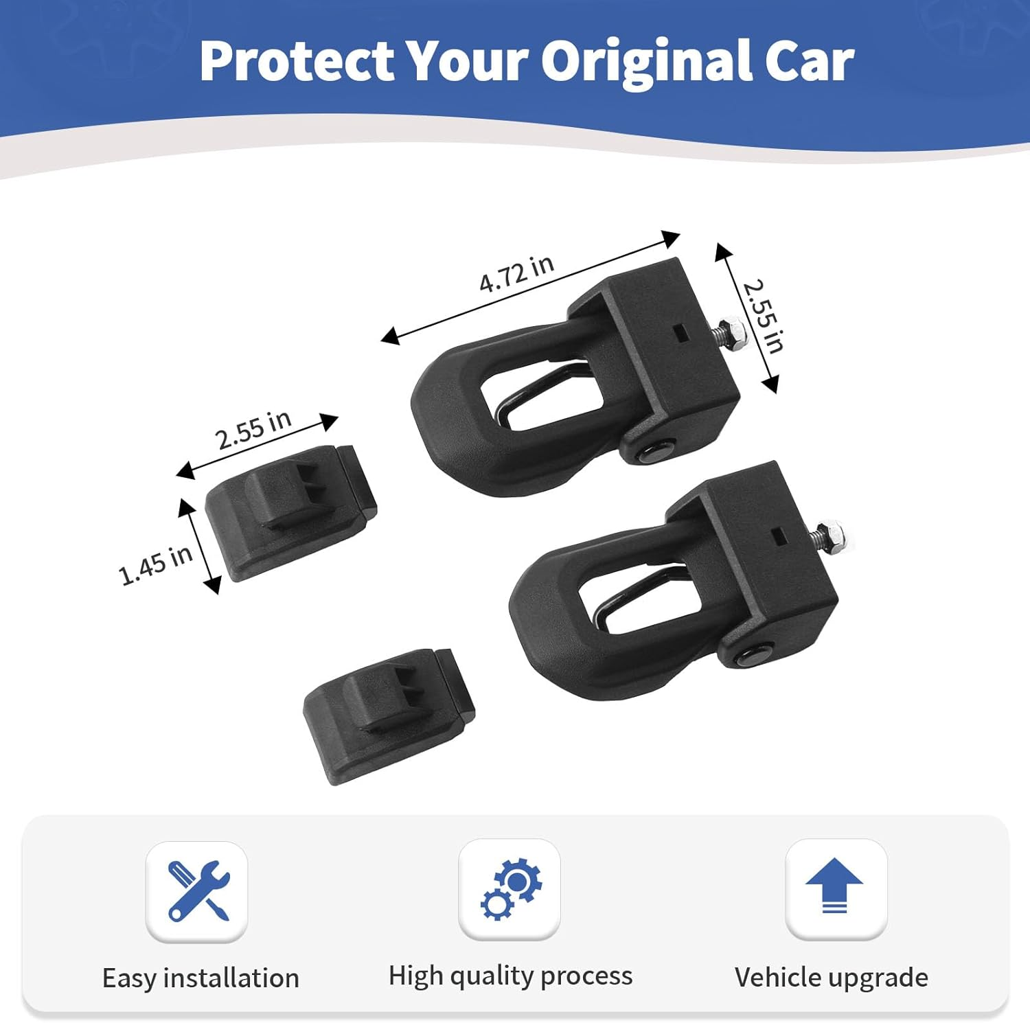 2018 Jeep Wrangler JL OEM Original Black Stainless Steel Latch Locking Hood Catch Kit image number 2