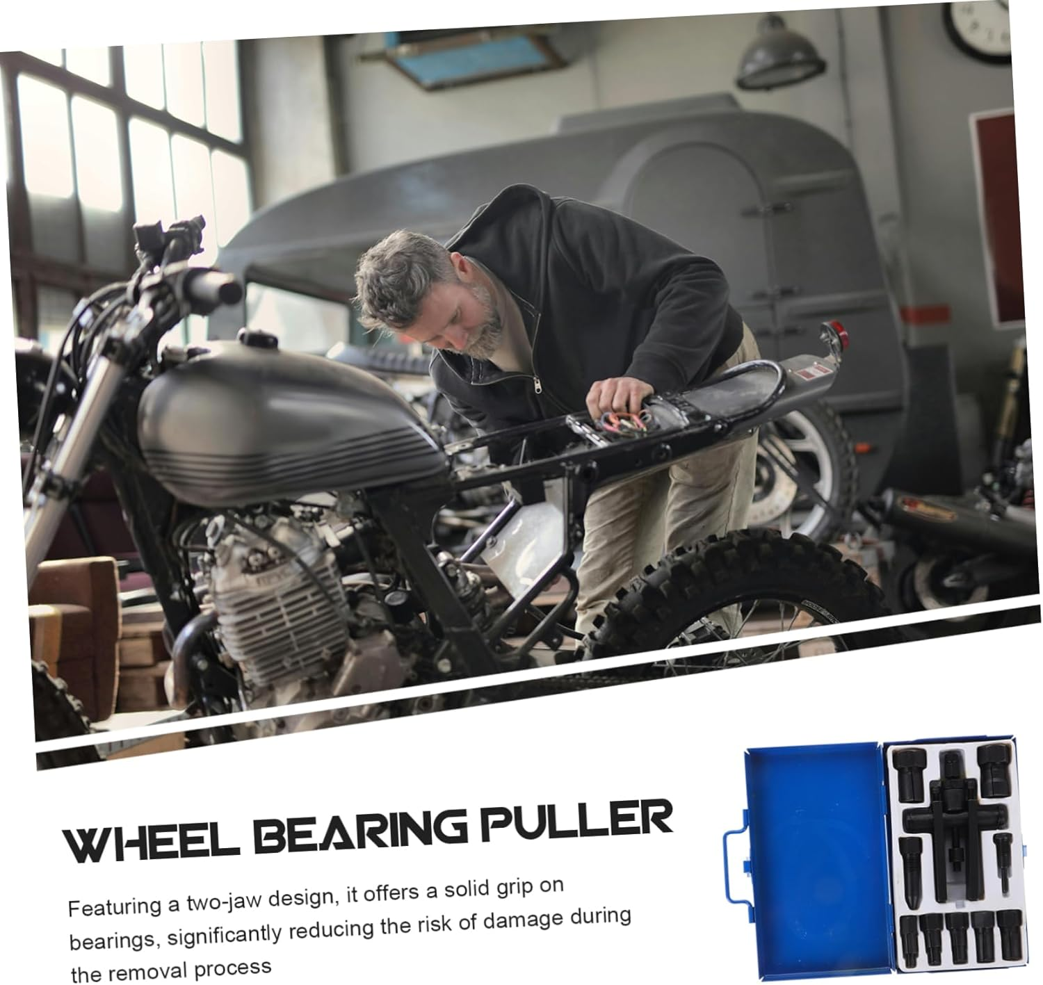 PENIKOKO Jaw Motorcycle Bearing Puller Kit Wheel Bearing Removal Tool Steering Wheel Puller Heavy Extractor Automotive Accessories image number 4