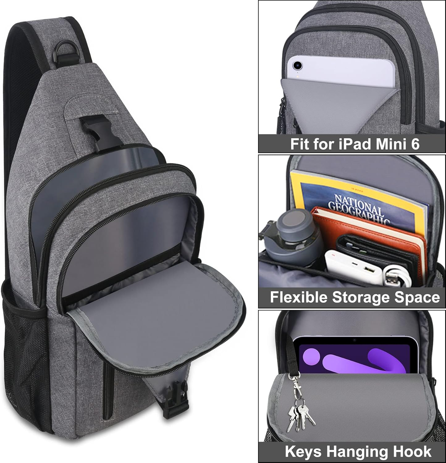 Lacdo Lightweight Hiking Daypack Sling Backpack Crossbody Shoulder Bag Chest Bag image number 2