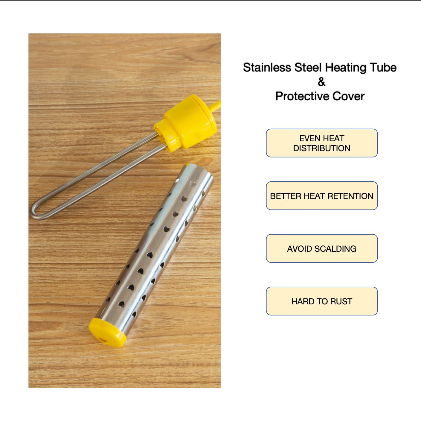 Immersion Water Heater, Water Heater Electric, Portable Bucket Water Heater, Submersible Stainless Steel Intelligent Temperature Control Digital LCD Thermometer Fast Heating image number 1