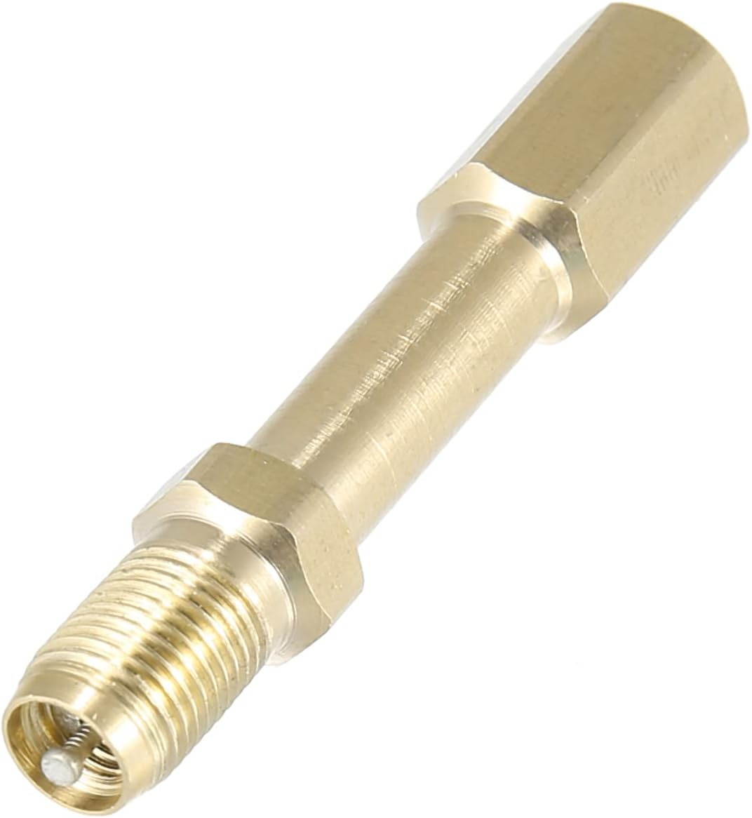 X AUTOHAUX 4Pcs 50Mm/1.97" Long Brass Auto Tire Valve Extension Adaptor Air Tyre Stem Extender Inflation Stright Bore for Car Truck Motorcycle Bike Mower Scooter image number 4